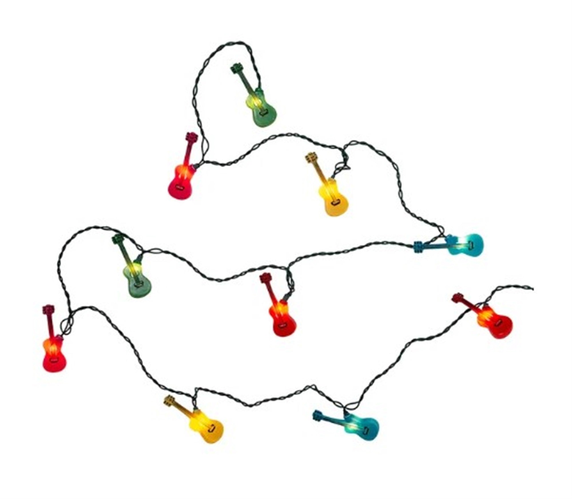 Kurt Adler Indoor/Outdoor Novelty Light Set, 10 UL Listed Incandescent Lights, Guitars, 11.5ft