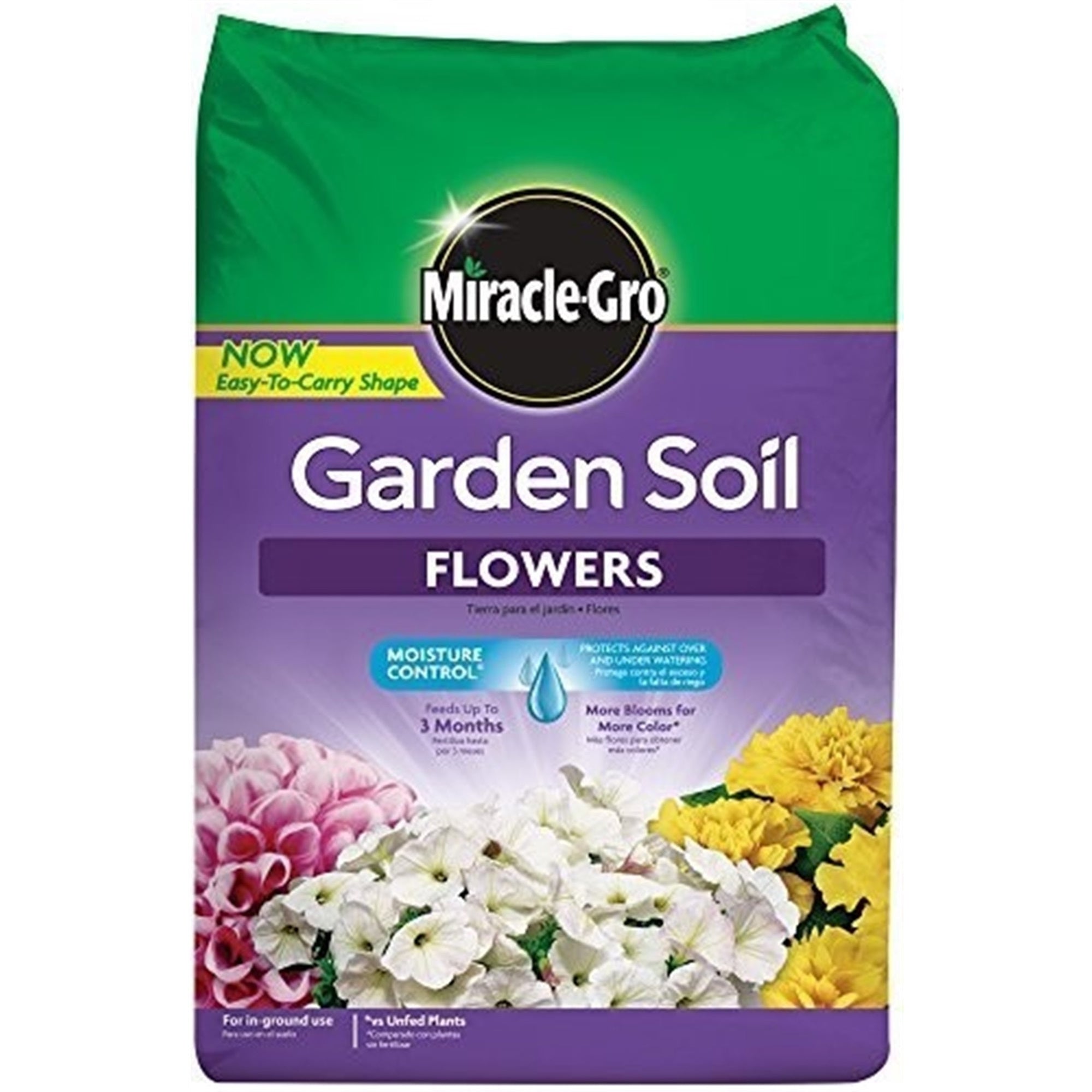 Miracle-Gro Garden Soil for Flowers, In-Ground Use with Moisture Control , Feeds up to 3 Months, 1.5 cu ft