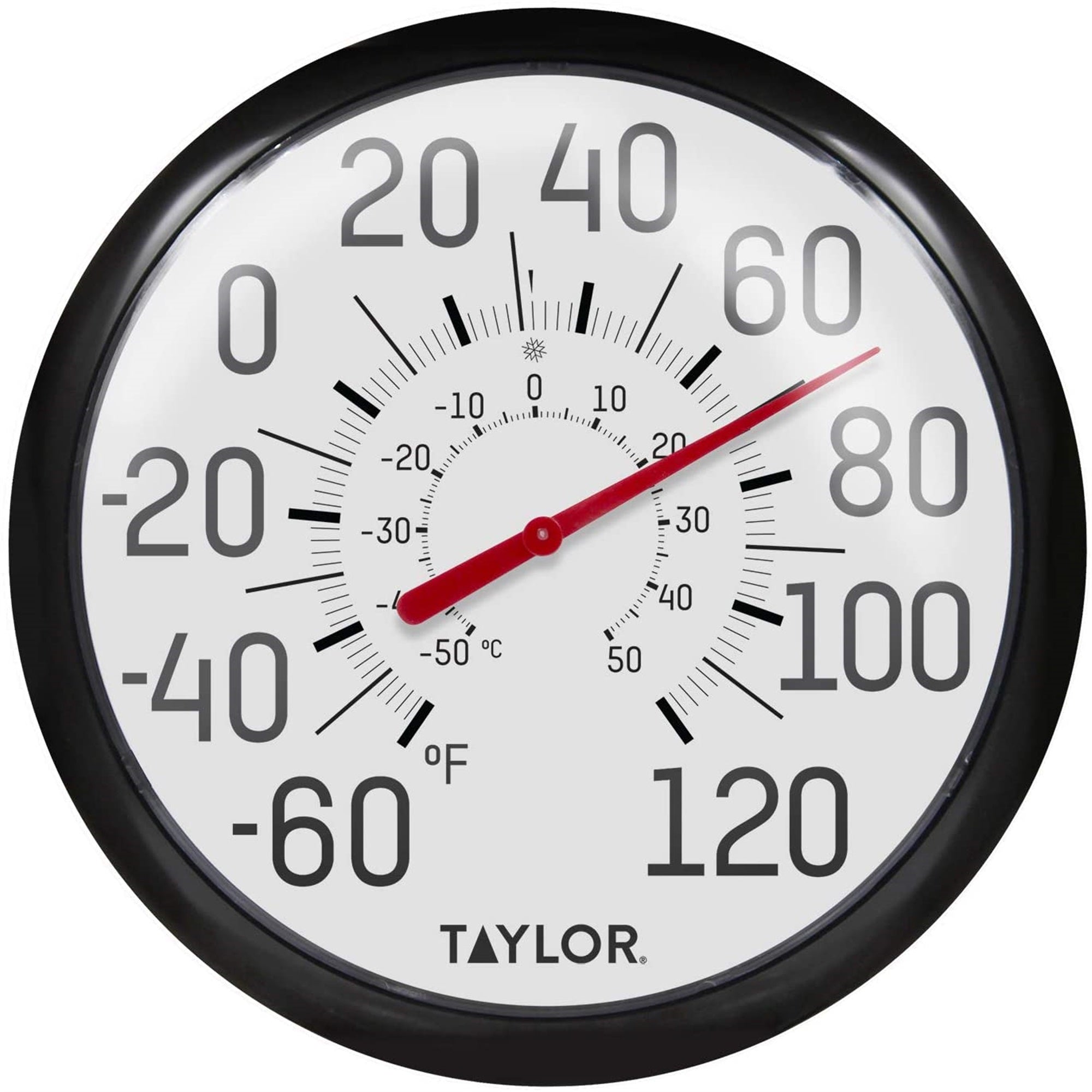 Taylor Precision Products 6700 Big & Bold Wall Thermometer, One Size, Black