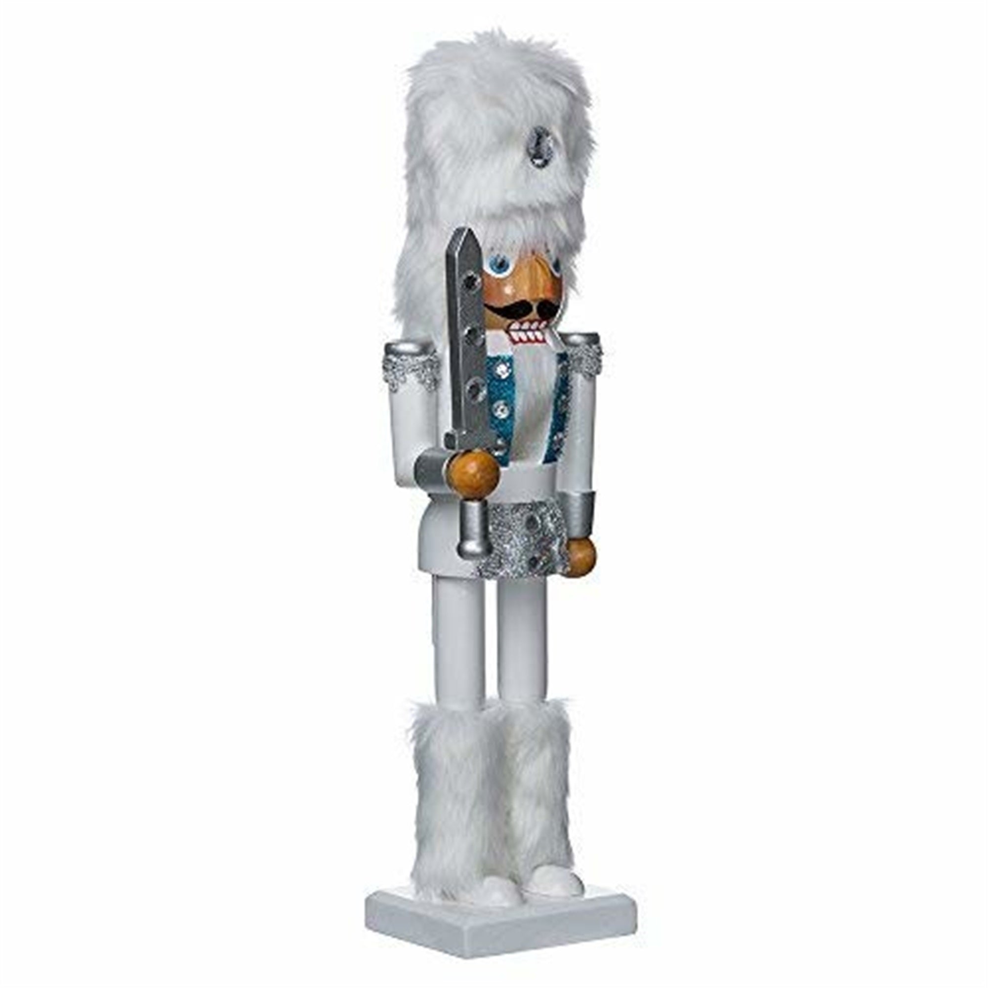 Kurt Adler White Russian Soldier Wooden Nutcracker, 15"