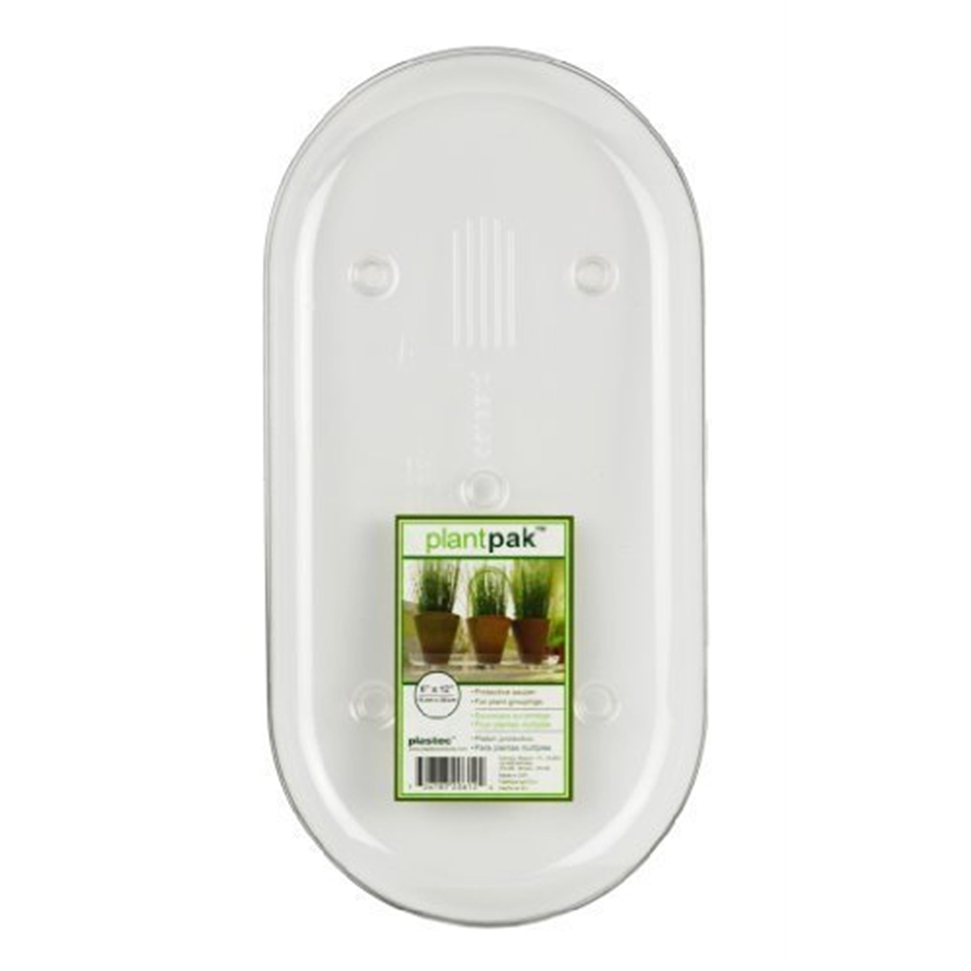 Plastec Plantpak Oval Saucer, Clear, 18"L x 6" W