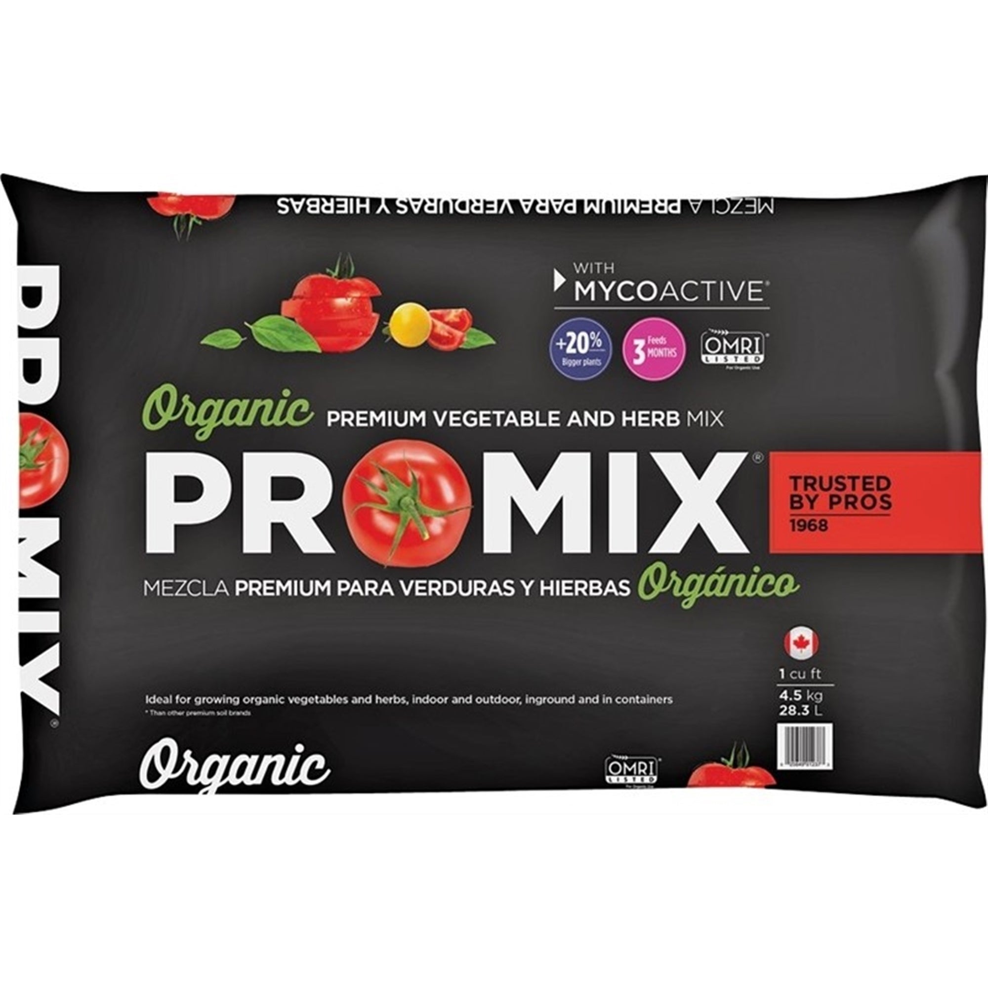 Premier Horticulture PRO-MIX Premium Organic Vegetable and Herb Mix with MYCOACTIVE, OMRI Listed, Loose Fill 1 cu ft