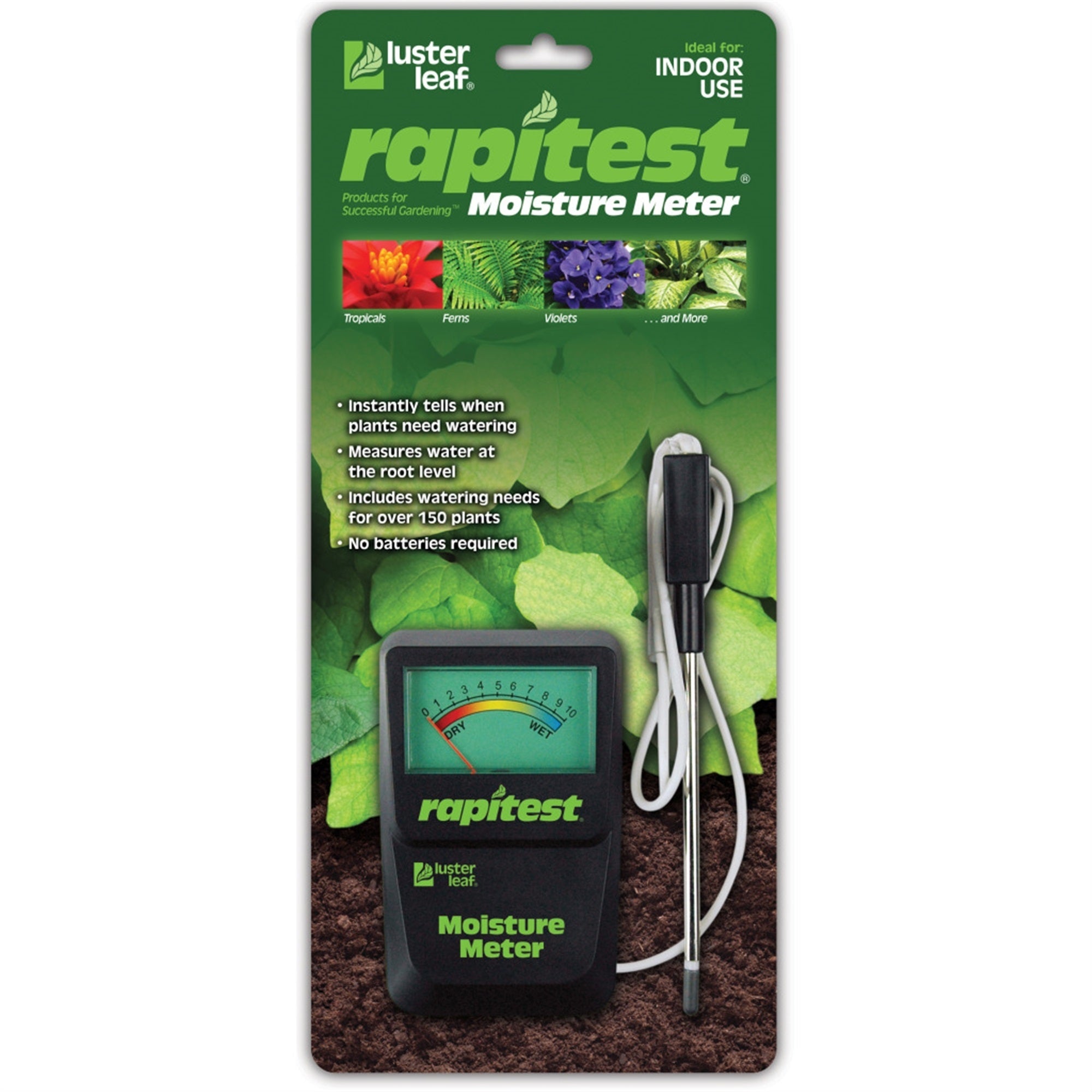 Luster Leaf Rapitest Moisture Meter – Easy, Accurate Soil Monitoring for Healthier Plants