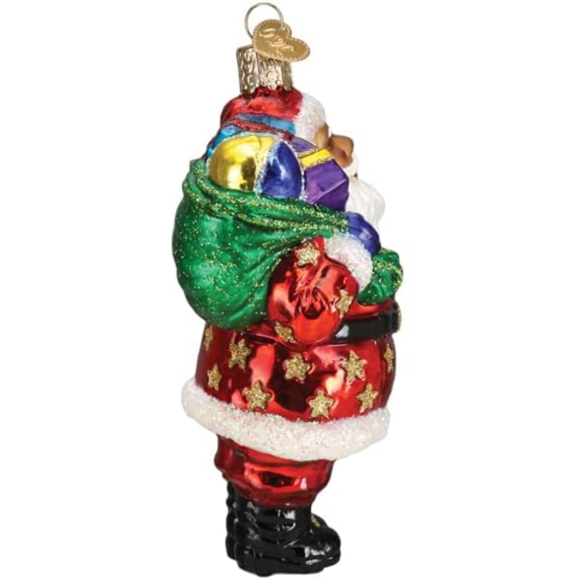 Old World Christmas Blown Glass Ornament for Christmas Tree, Jolly African American Santa