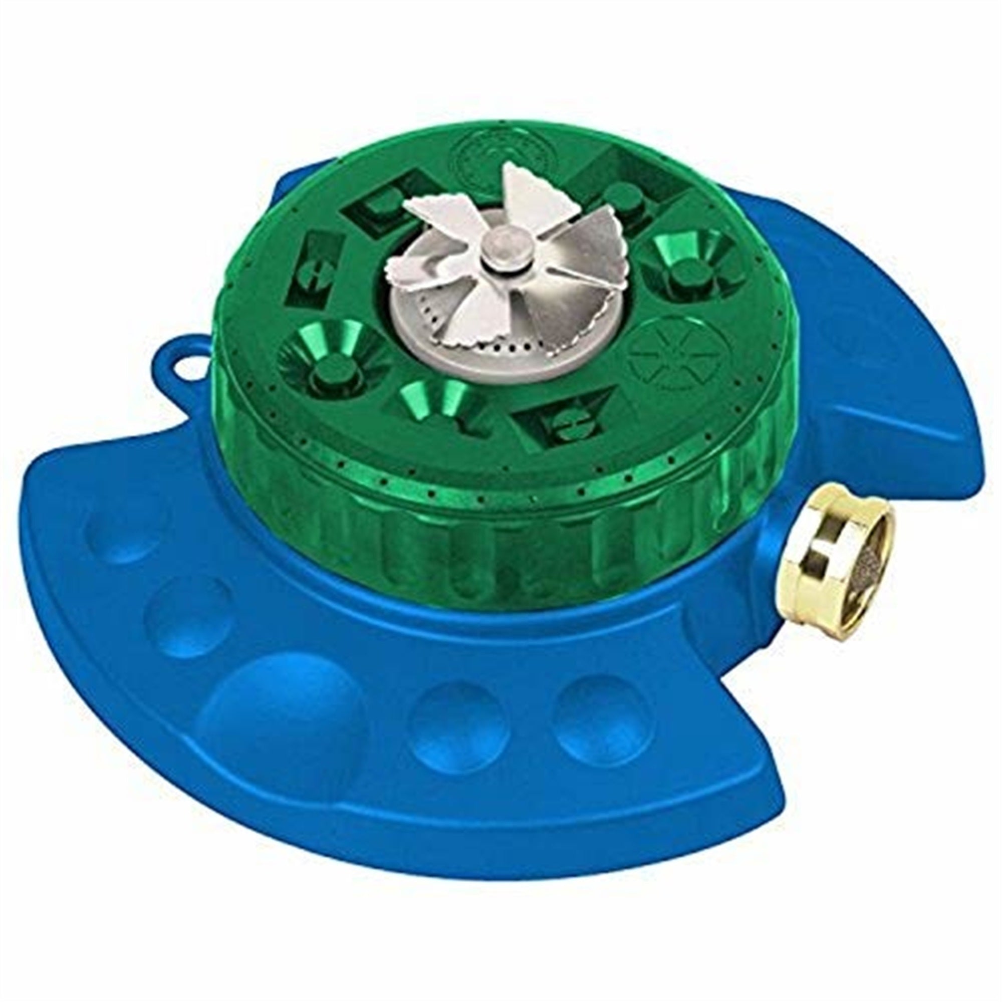 Gardener Select Adjustable 9-Pattern Turret Sprinkler, Green/Blue