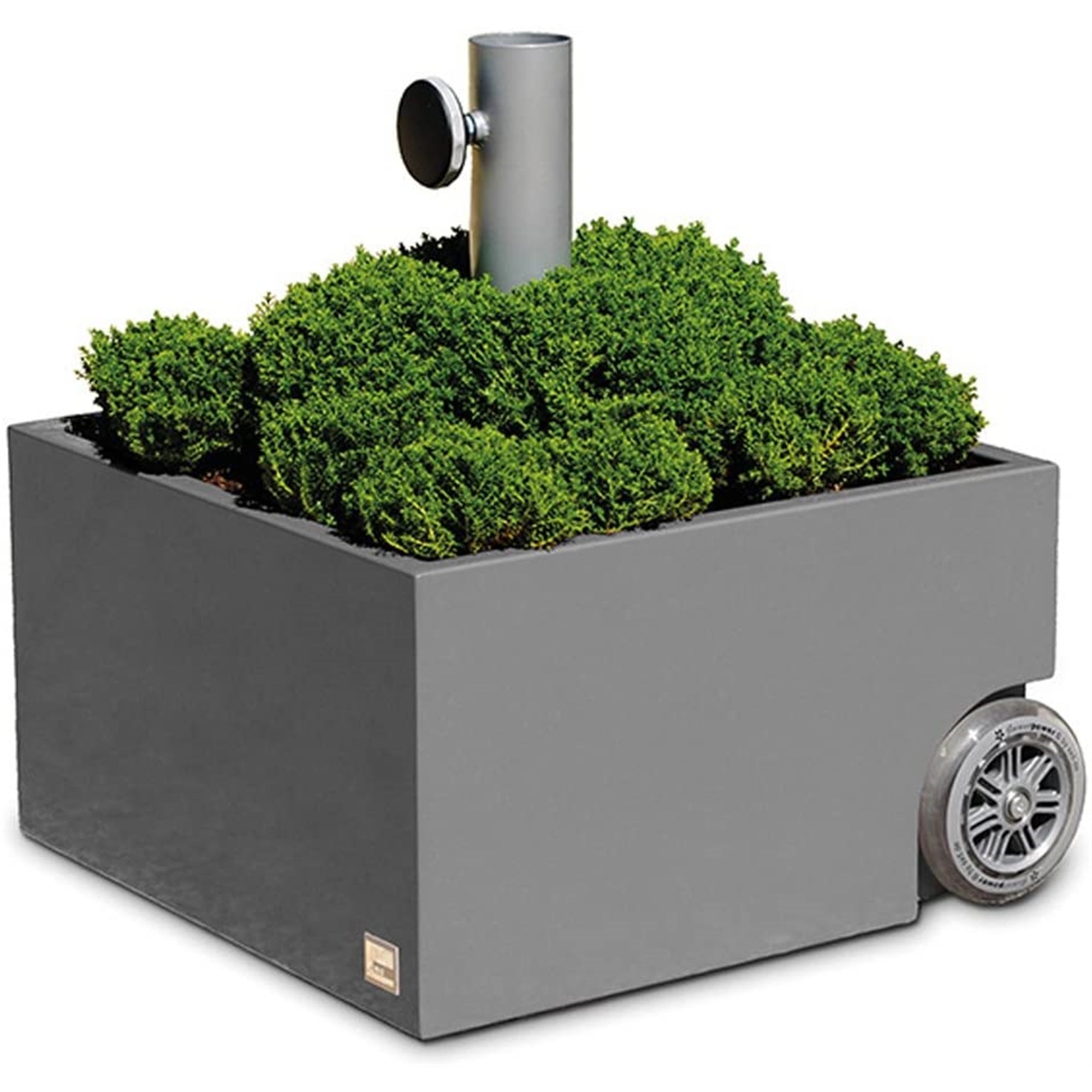XXD Zinc Plated Power-Coated Modern Planter & Umbrella Stand, Dark Grey