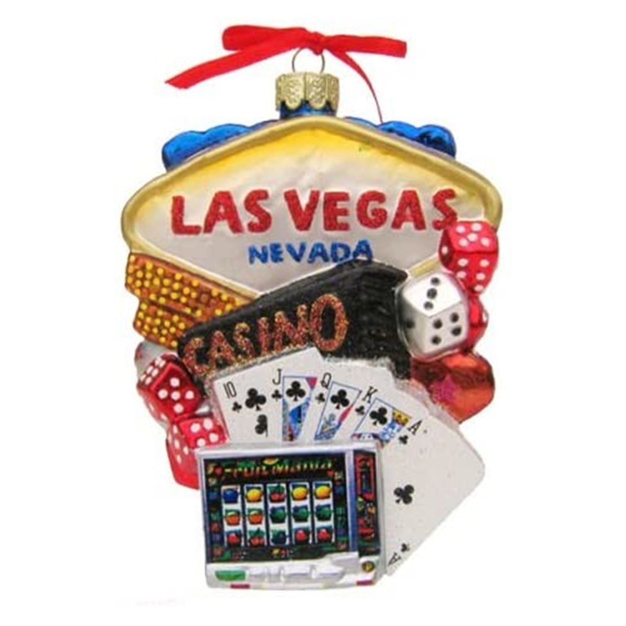 Kurt Adler Cityscapes Collection Glass Ornament, Las Vegas, 5.5"