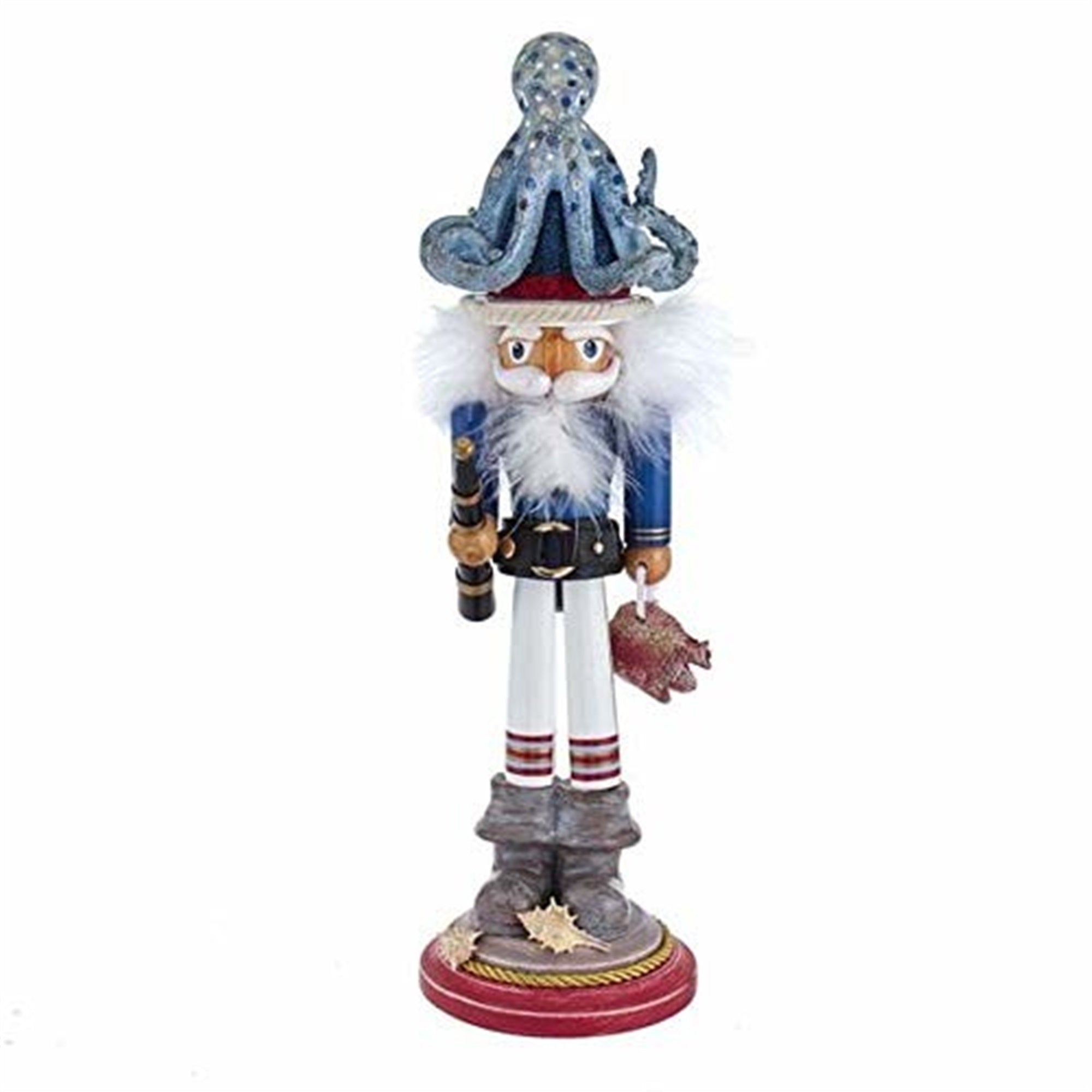 Kurt Adler Wooden Hollywood Nutcracker Collection, Octopus Hat, 18"