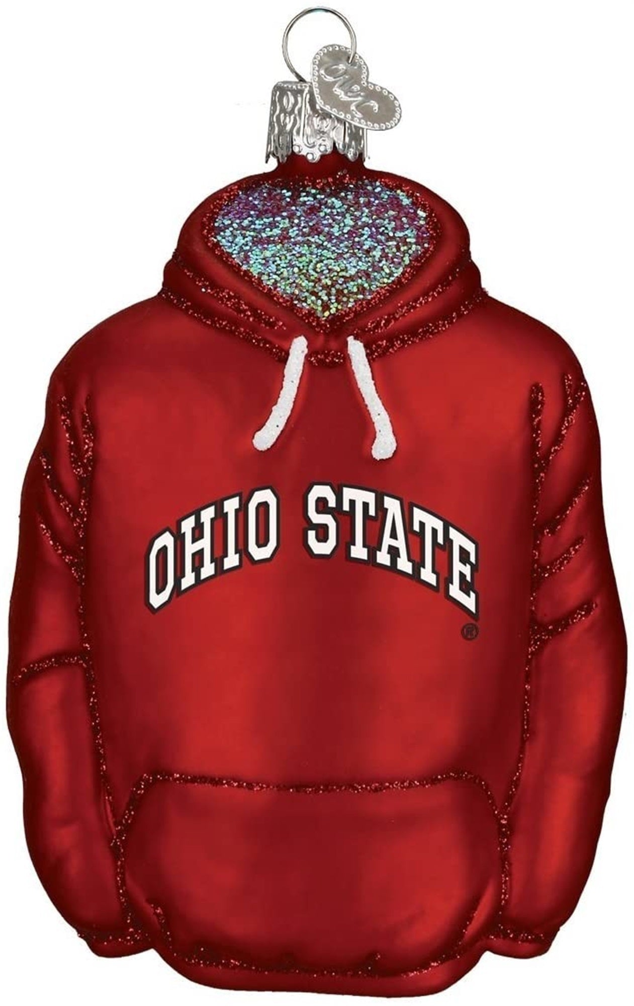 Old World Christmas Glass Blown Ornament for Christmas Tree, Ohio State Hoodie