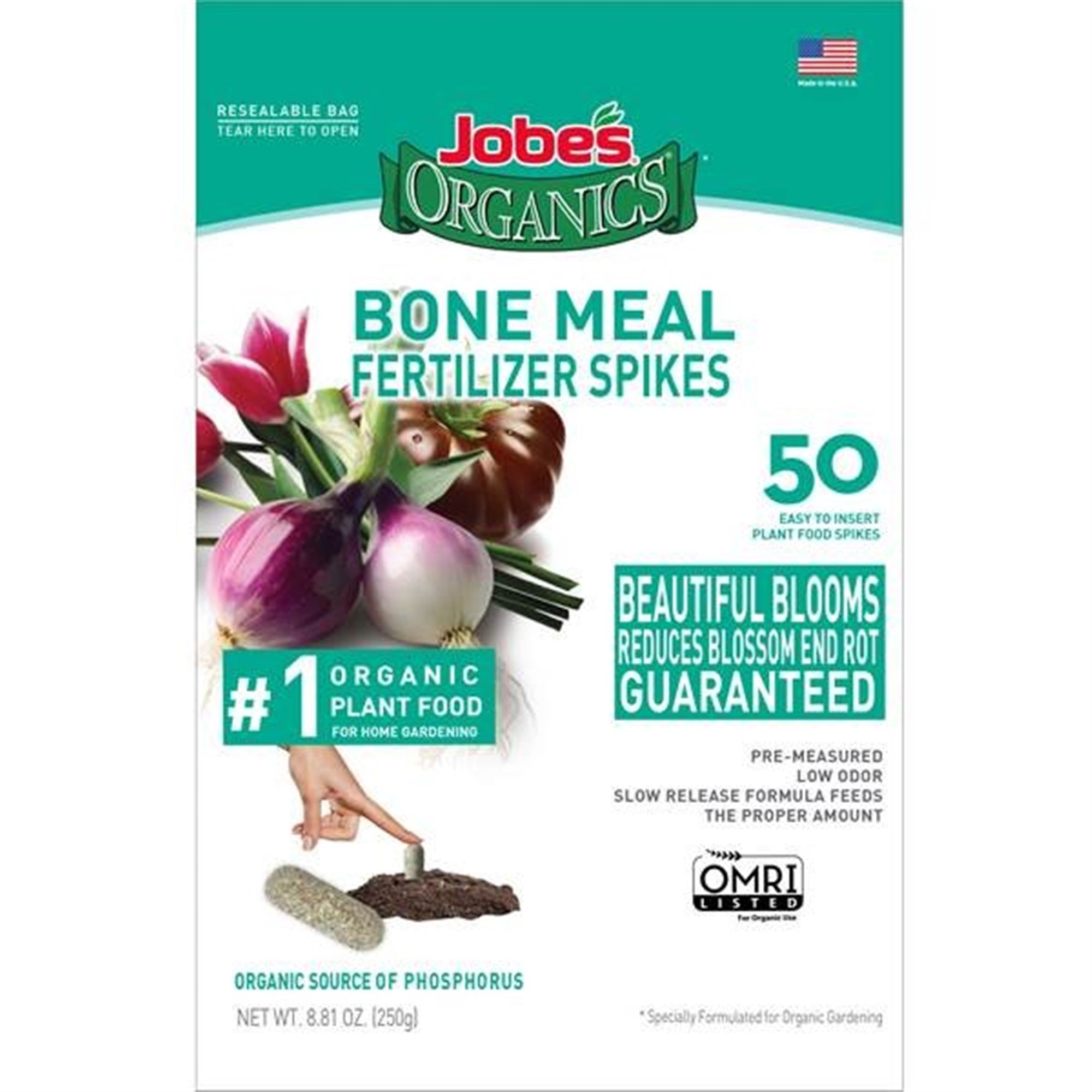 Jobe's Organics Bone Meal Fertilizer Spikes for Strong Root Development, 50 Ct.