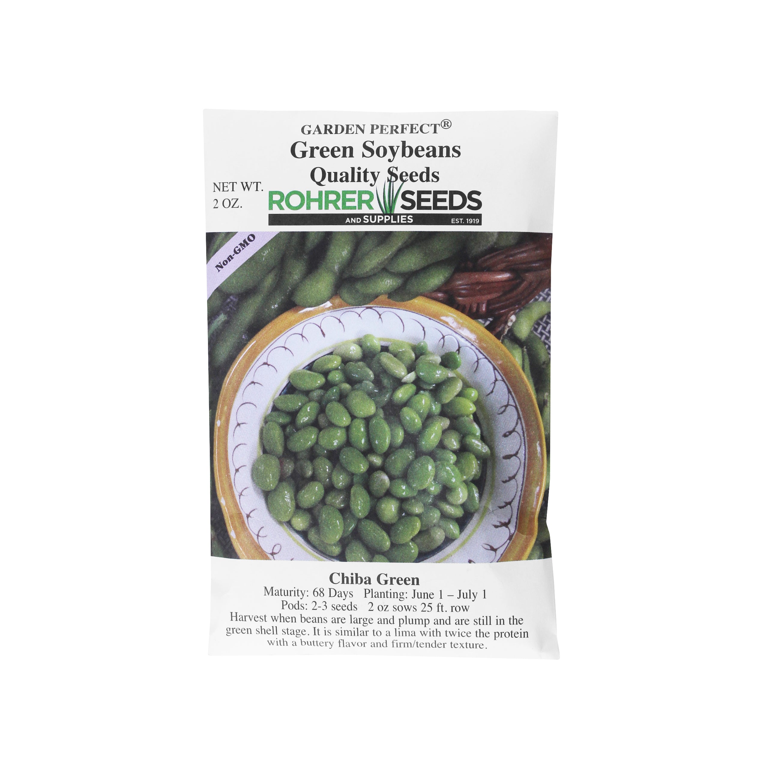 Rohrer Seeds Chiba Green Soybean, 2oz Packet, Sows 25ft Row