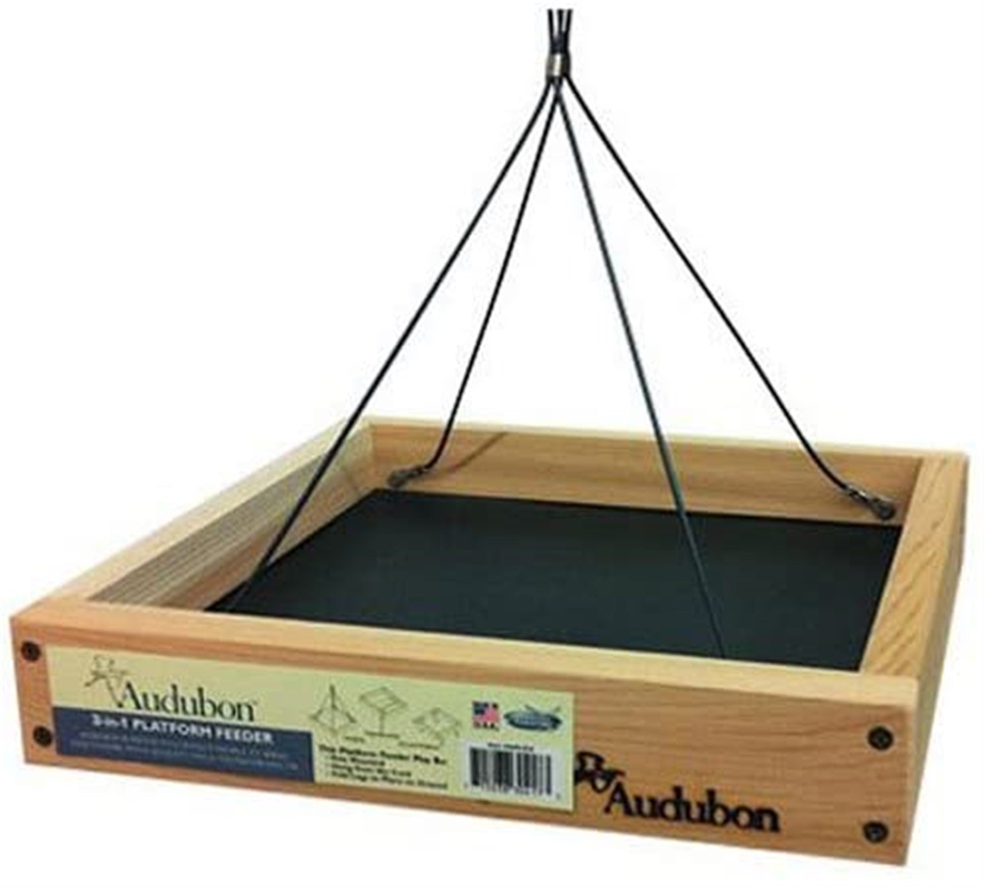 Woodlink Audubon 3-in-1 Platform Wild Bird Feeder, 3lb Seed Capacity