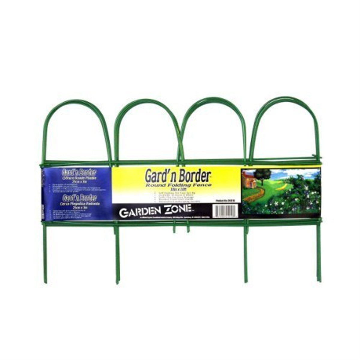 Origin Point Garden Craft Round Folding Border Fence, Green, 10'L x 10