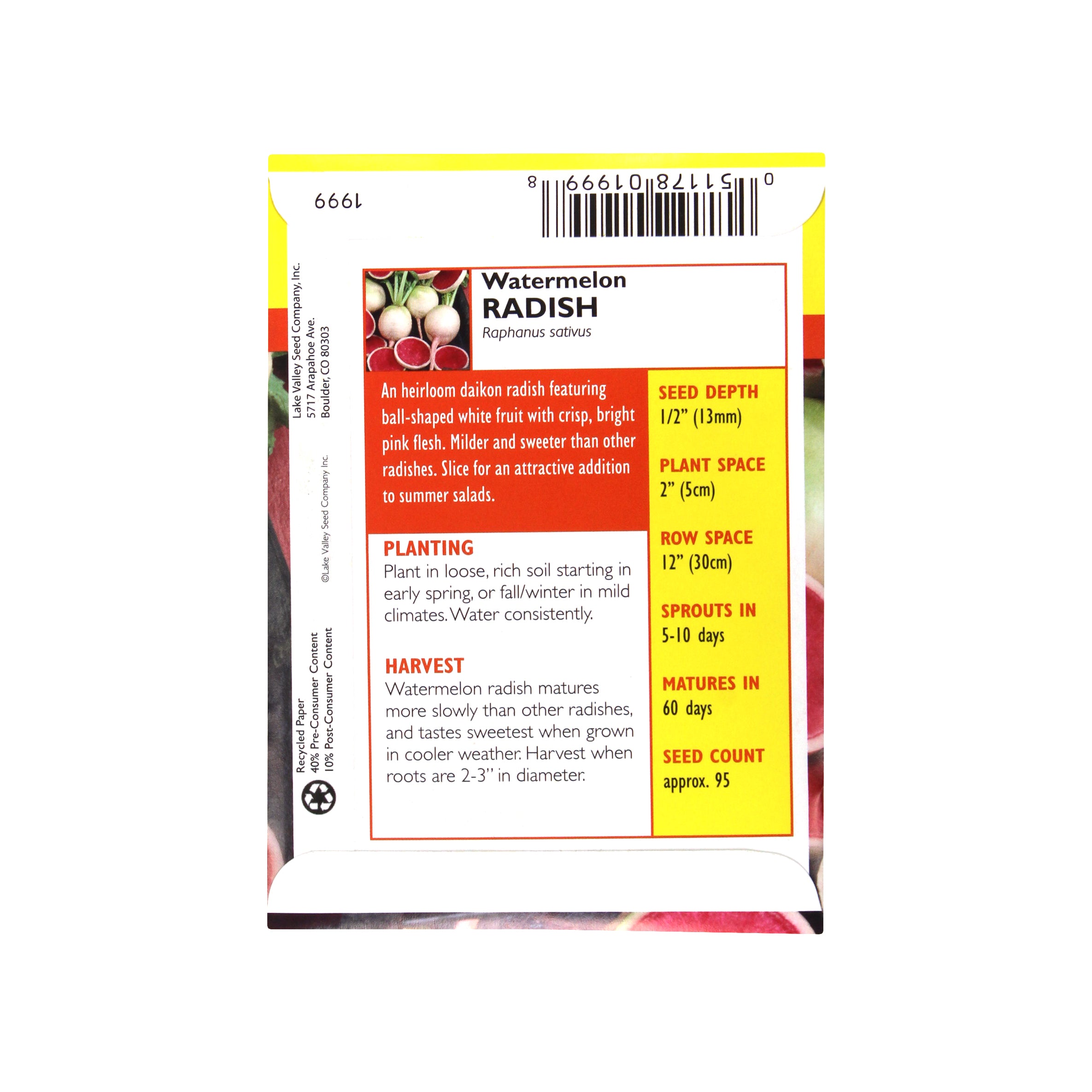 Lake Valley Seed Radish Watermelon Fruit Seed