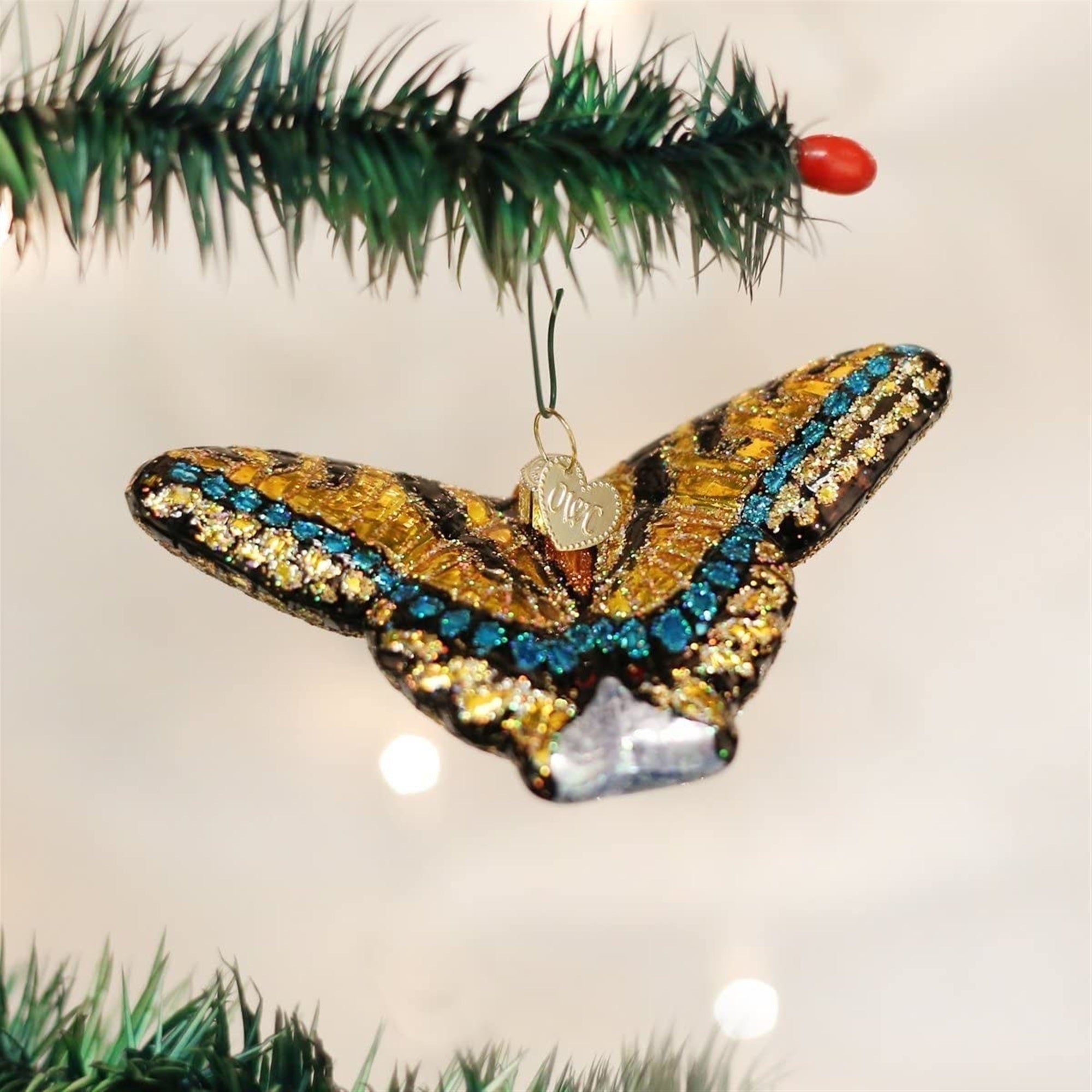 Old World Christmas Blown Glass Ornament for Christmas Tree, Swallowtail Butterfly