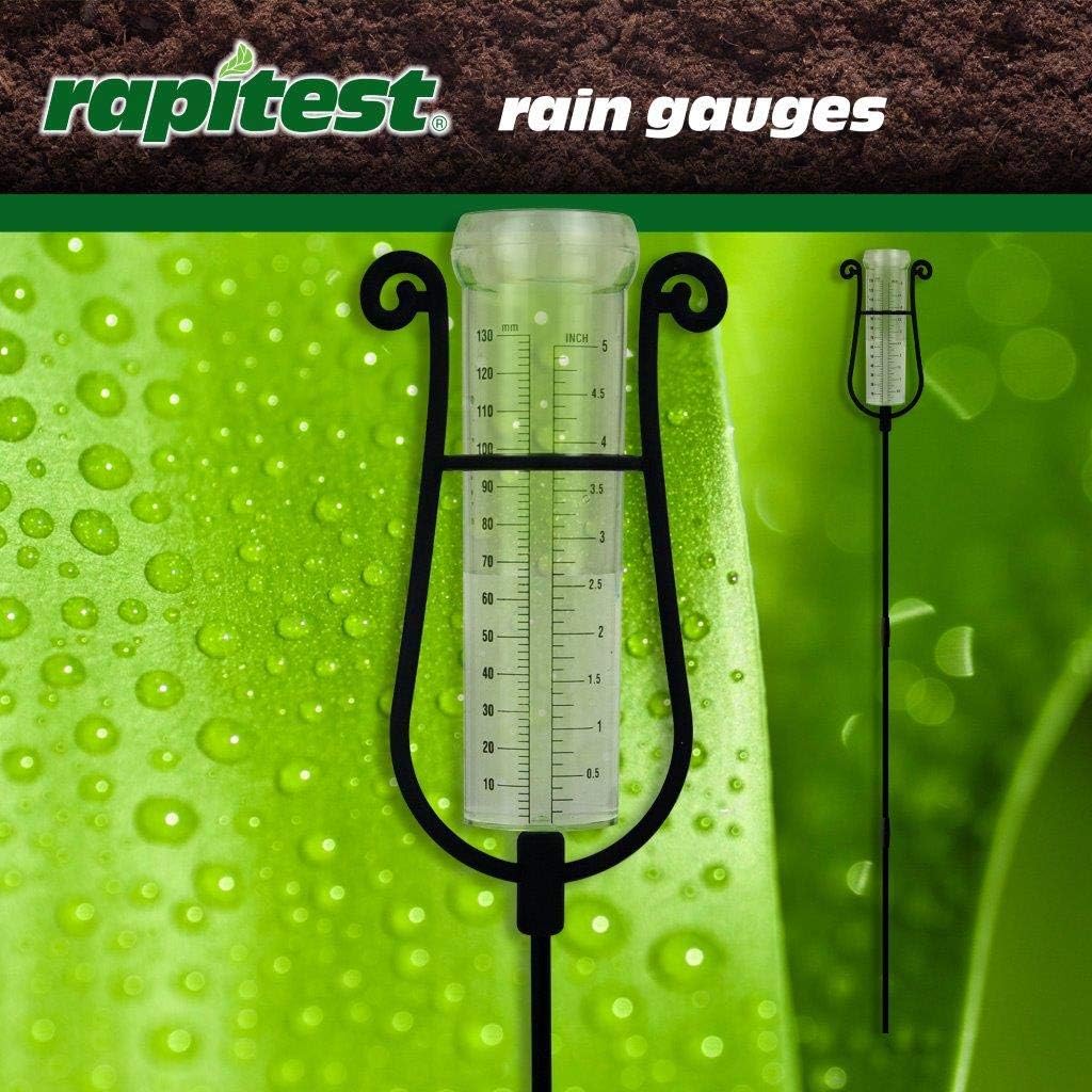 Luster Leaf Rapitest Spiral Metal Rain Gauge with Stake, Clear Gauge