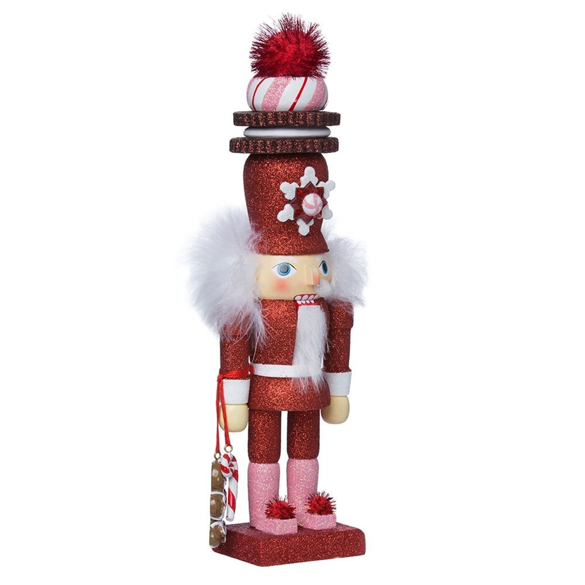 Kurt Adler Hollywood Red Gingerbread Nutcracker with Cookie Hat, 12"