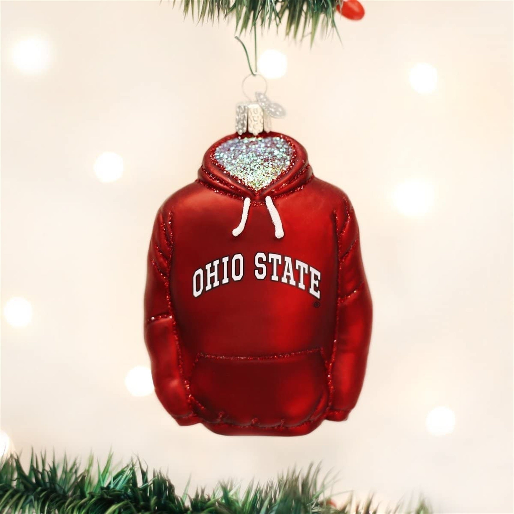 Old World Christmas Glass Blown Ornament for Christmas Tree, Ohio State Hoodie