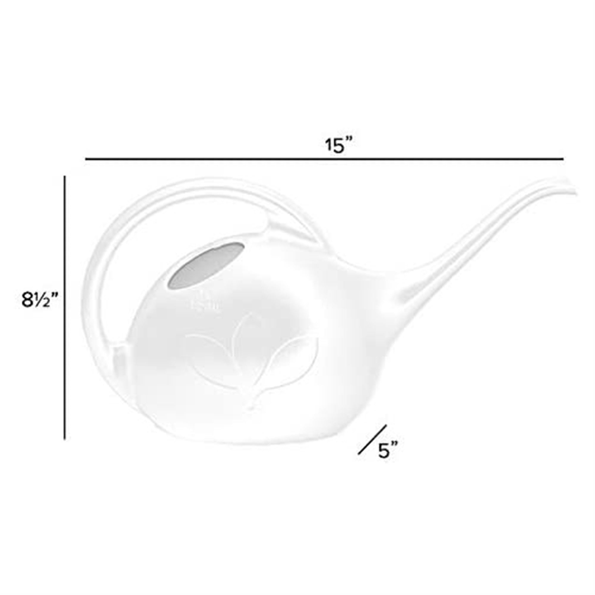 Novelty Indoor Watering Can – Durable Plastic with Long-Spout & Ergonomic Handle, Pearl, 0.5 Gal