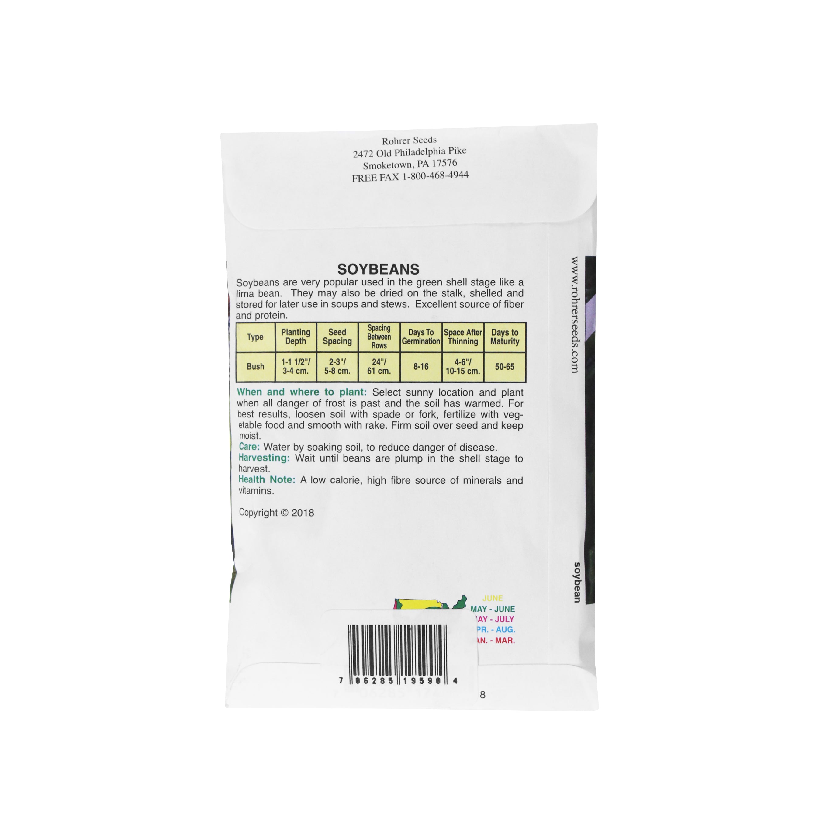 Rohrer Seeds Chiba Green Soybean, 2oz Packet, Sows 25ft Row