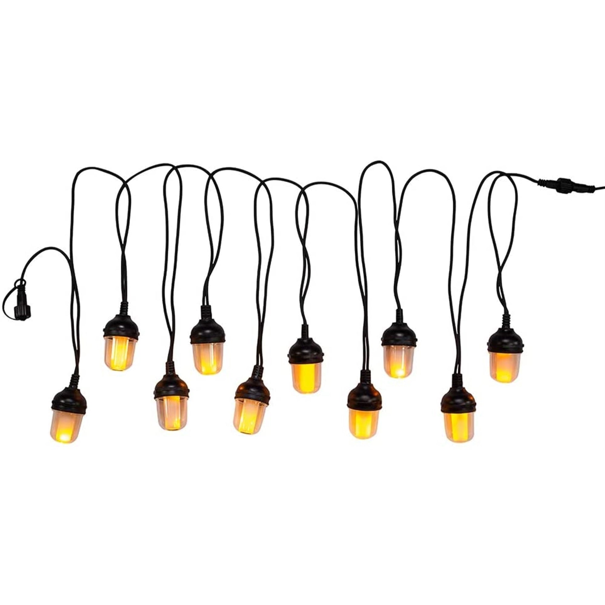 Kurt Adler Indoor/Outdoor String 10-Light Set, Lantern with Flicker Flame, 32.4'