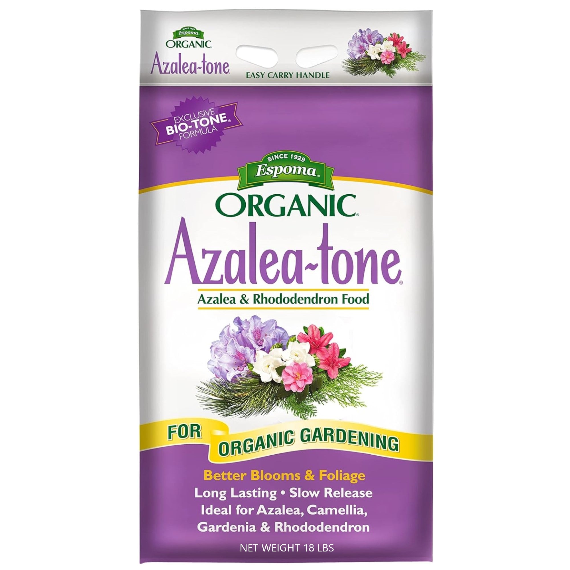 Espoma Organic Azalea-tone 4-3-4 Azalea & Rhododendron Food for Organic Gardening, Better Blooms & Foliage