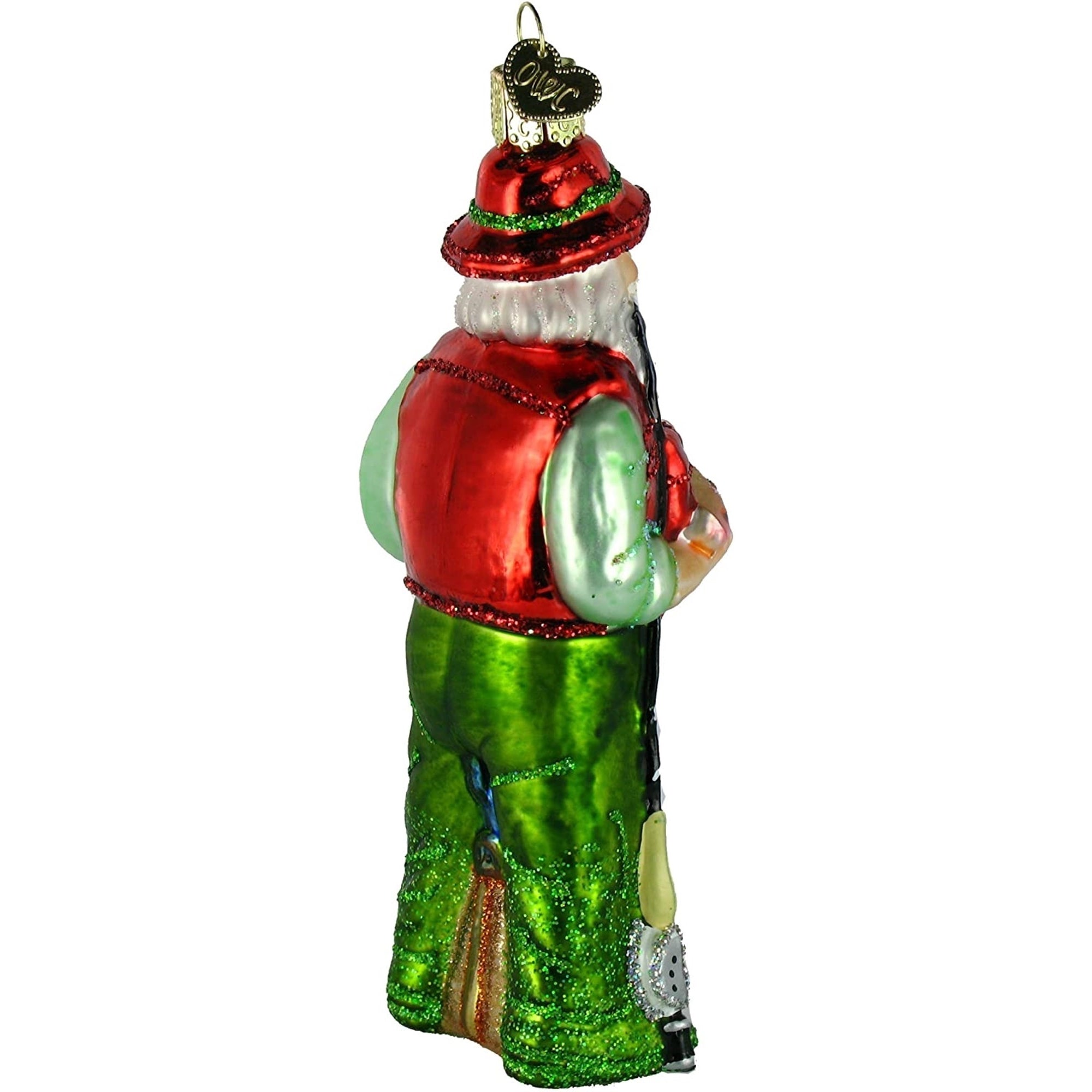 Old World Christmas Blown Glass Ornament for Christmas Tree, Fly Fishing Santa