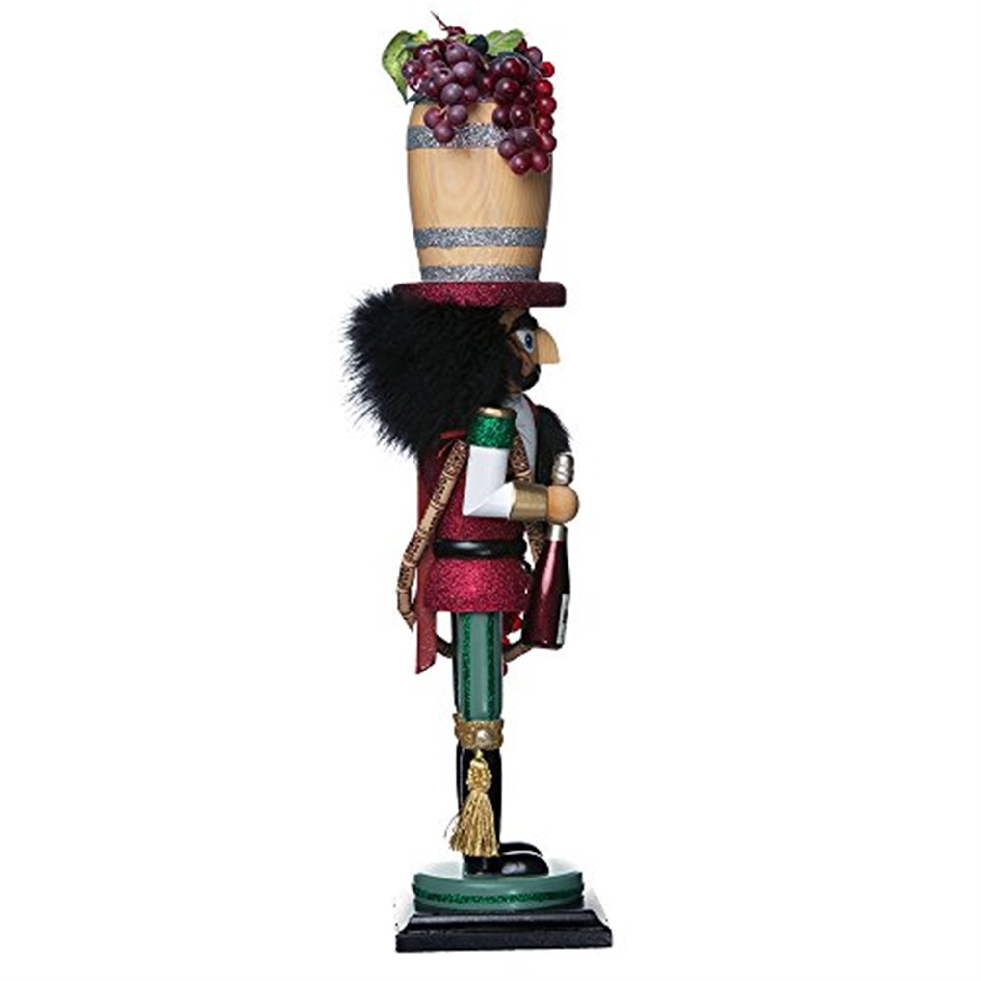 Kurt Adler Hollywood Wine Barrel Hat Nutcracker, 18.9