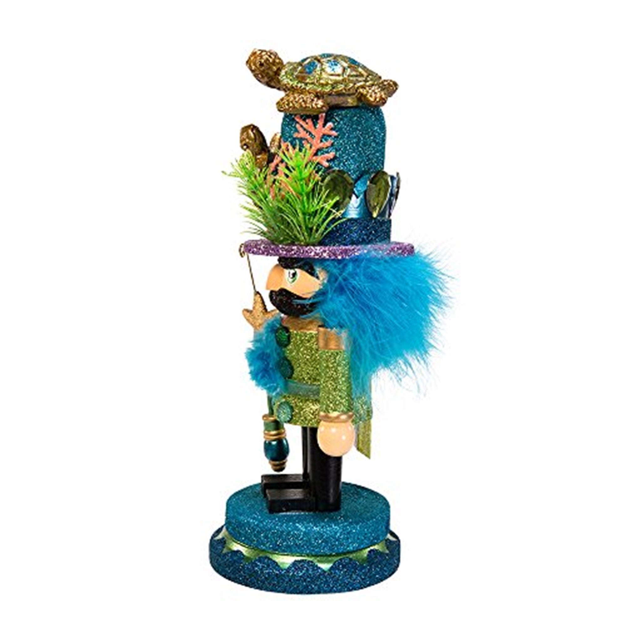 Kurt Adler Hollywood Nutcracker with Sea Turtle Hat, 11-Inch