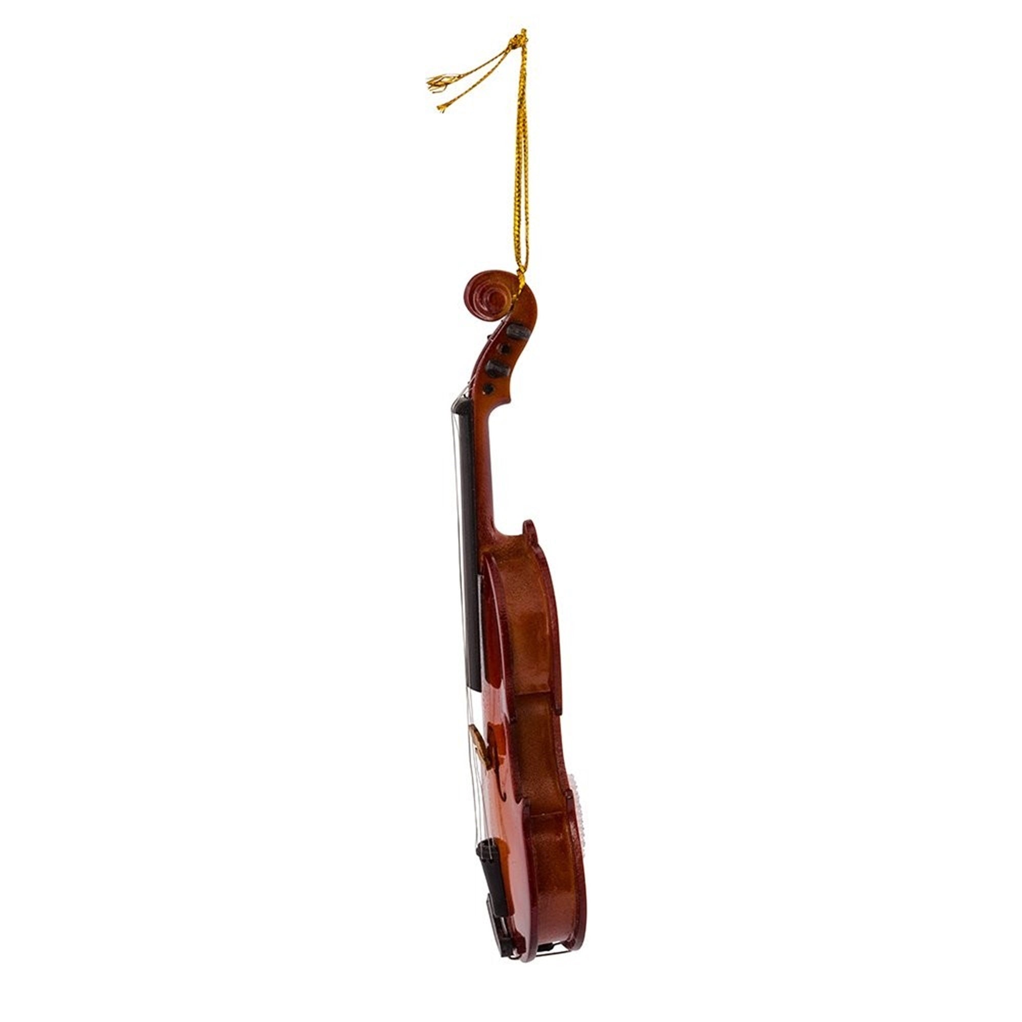 Kurt Adler Christmas Ornament, Wooden Violin in Hinged Case, 6.5"