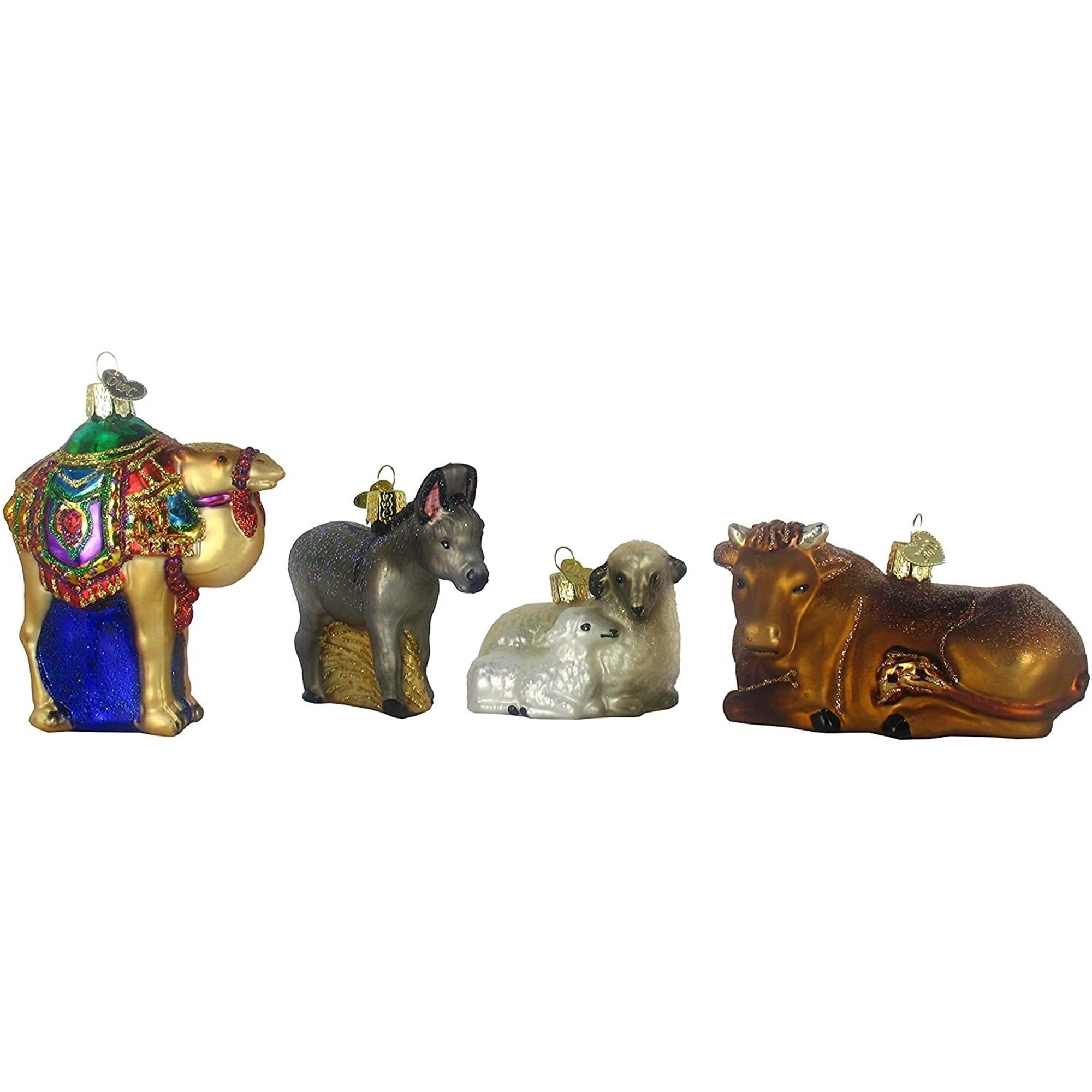 Old World Christmas Blown Glass Ornament for Christmas Tree, Nativity Collection in Lined Keepsake Box (9-Piece Set)