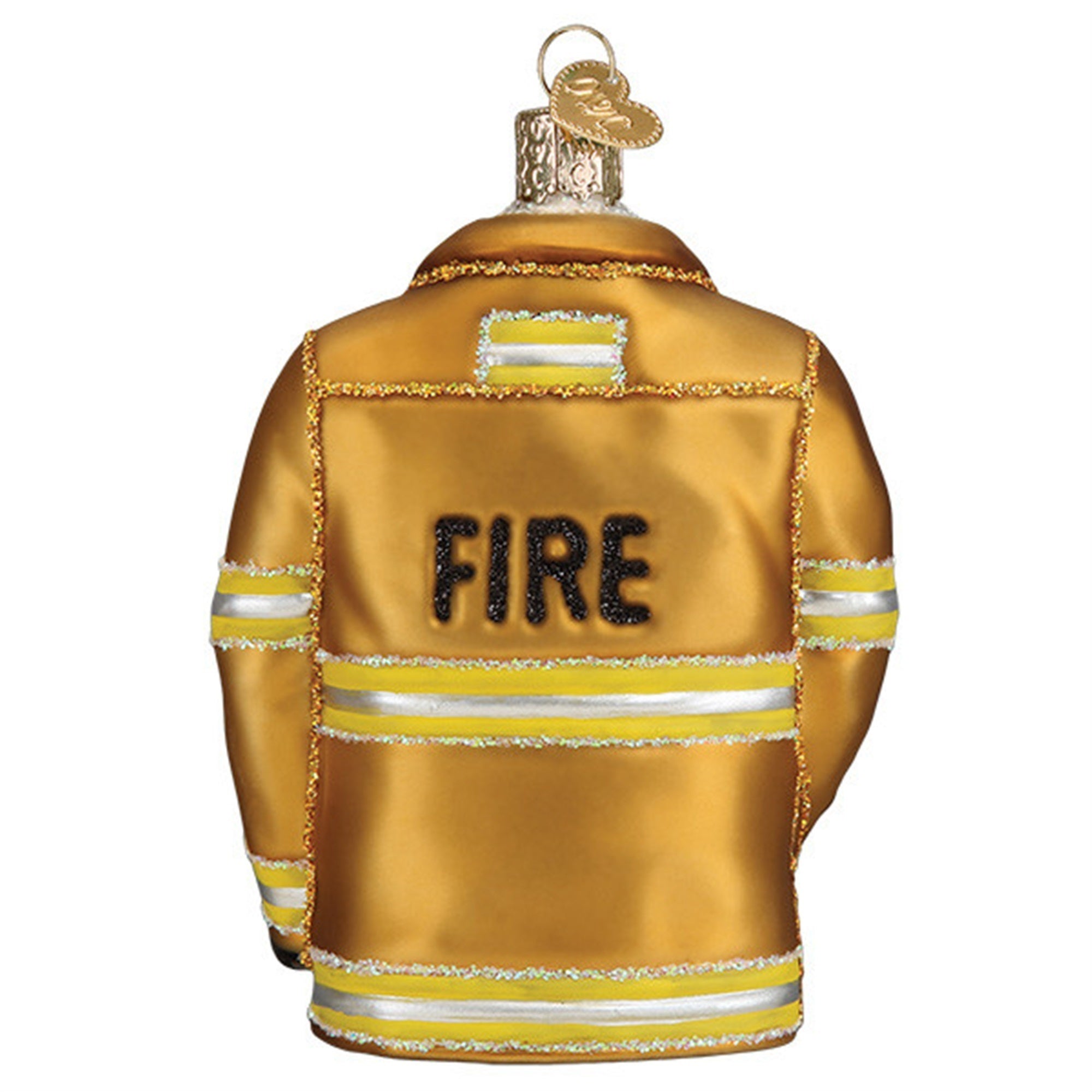 Old World Christmas Firefighter's Coat Glassblown Ornament