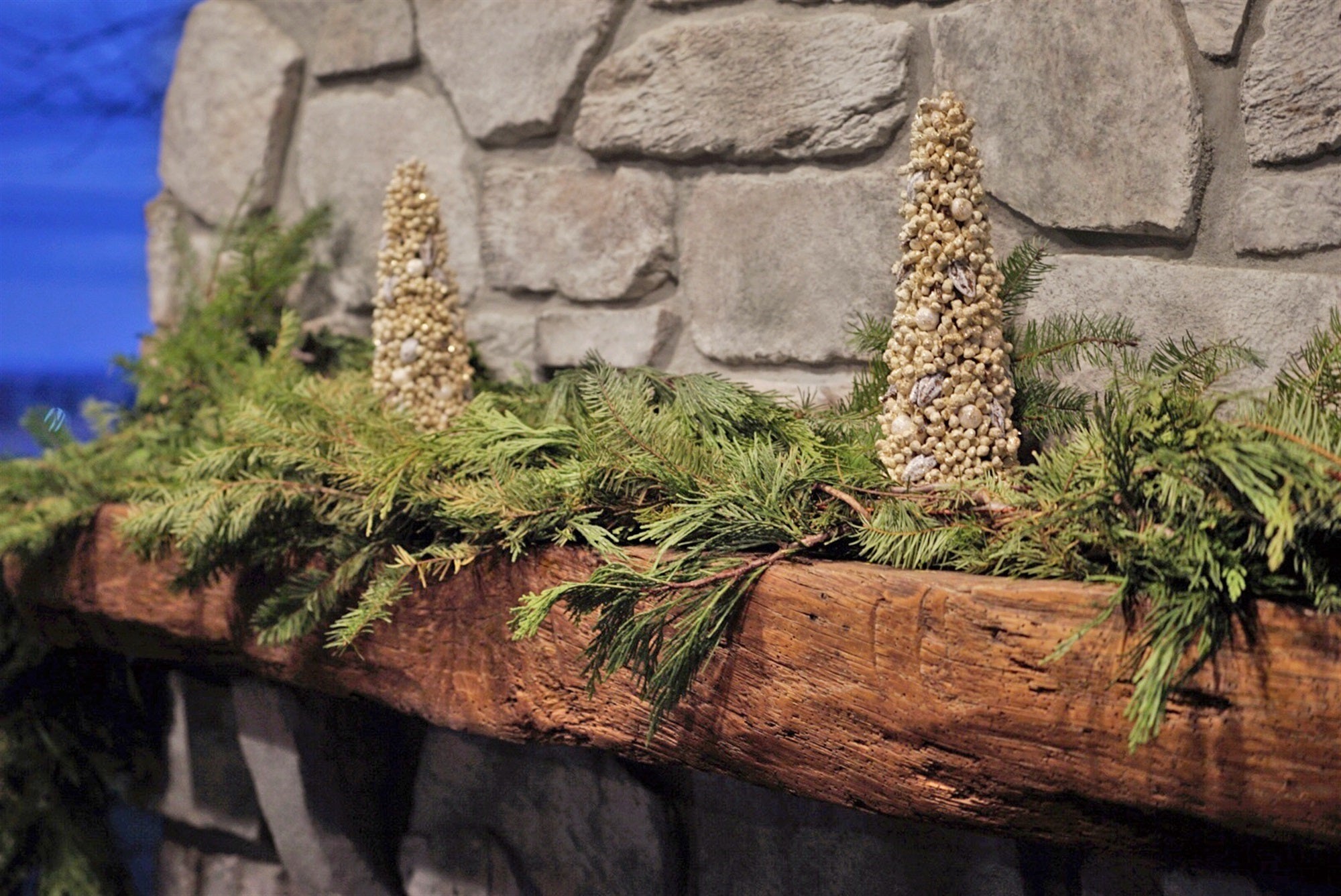 Garden Elements Fresh Live Christmas Holiday Decorative Greens Rope Garland, Cedar Douglas Mixed, 25'