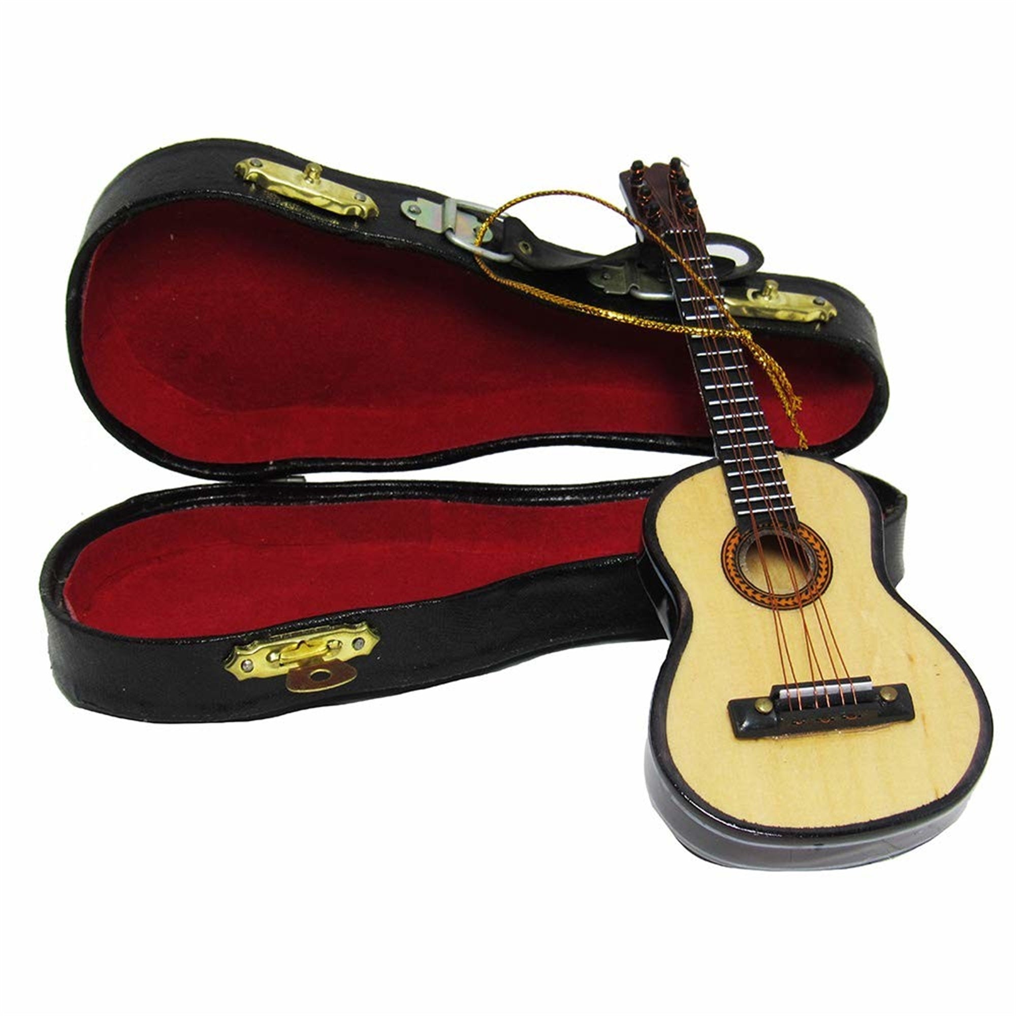 Kurt Adler Wood Pearlized Guitar Christmas Tree Ornament Hanging Decoration