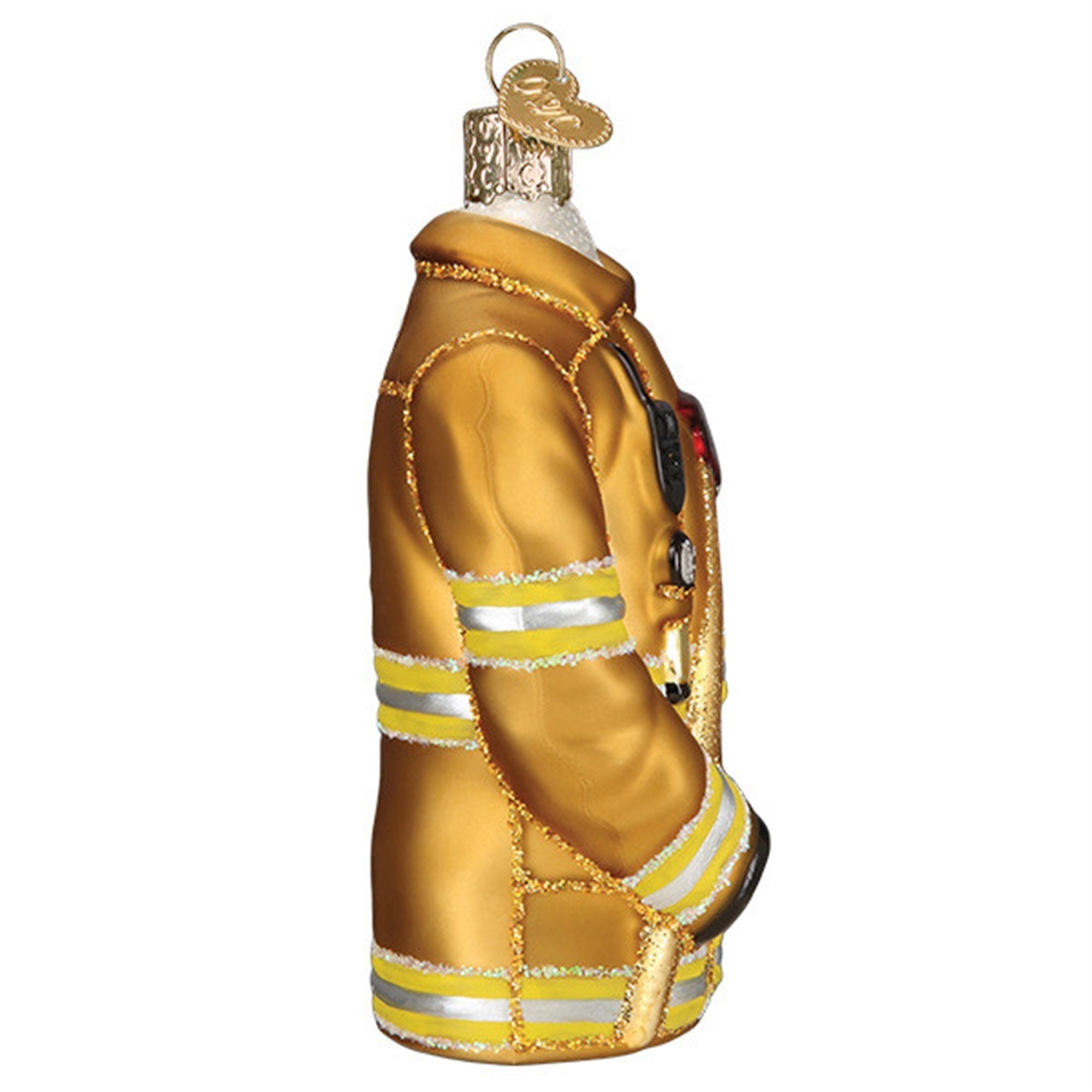 Old World Christmas Firefighter's Coat Glassblown Ornament