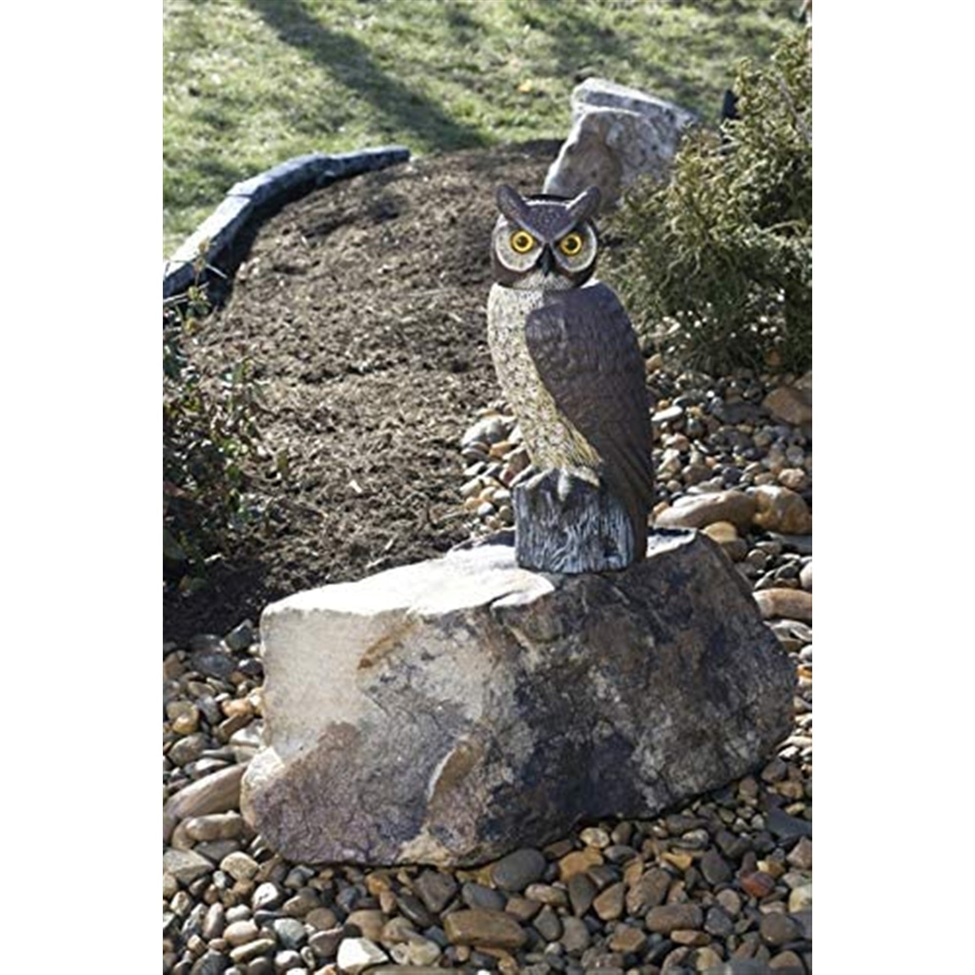Dalen Gardeneer Owl Pest Repellent – Realistic Garden Decoy with Moving Head, 18"
