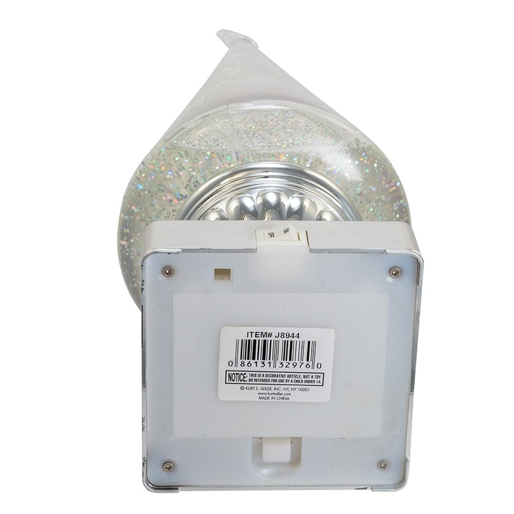 Kurt Adler Indoor Battery-Operated LED Lighted Tabletop Decoration, Christmas Tree, Silver, 14"