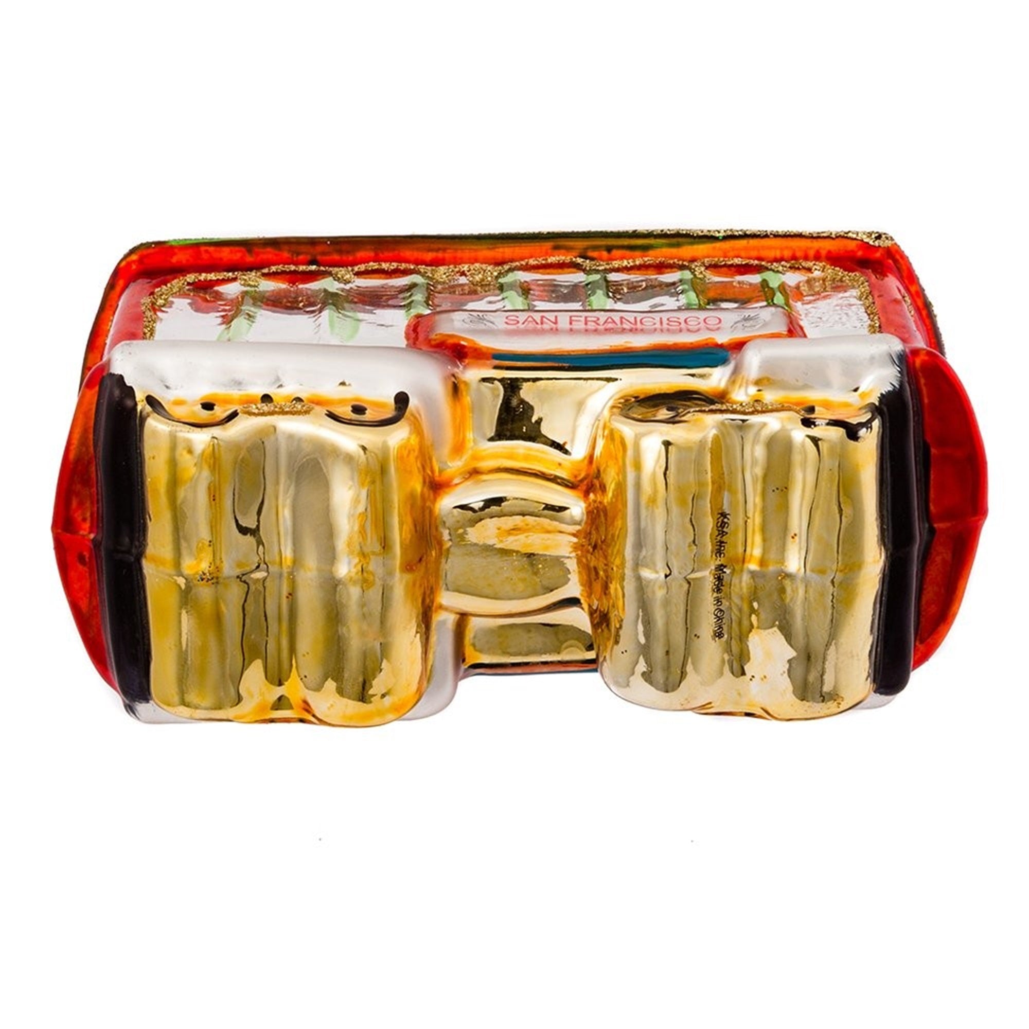 Kurt Adler Glass Ornament for Christmas Tree, San Francisco Cable Car