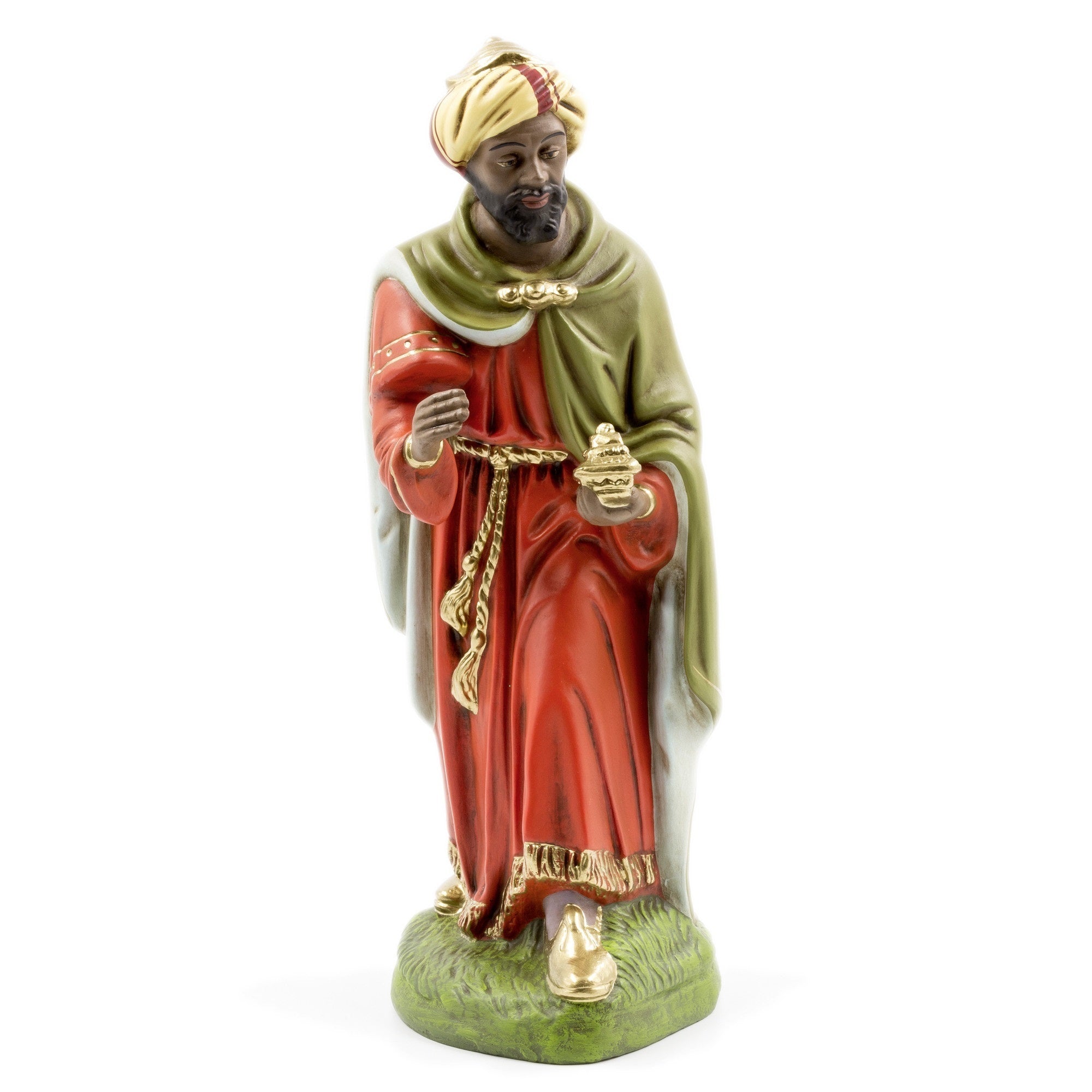 Marolin Manufaktur Plastic Nativity Set with Infant Jesus – Hand-Painted Christmas Figures, 4.5" to 8.5" (12 Pieces)