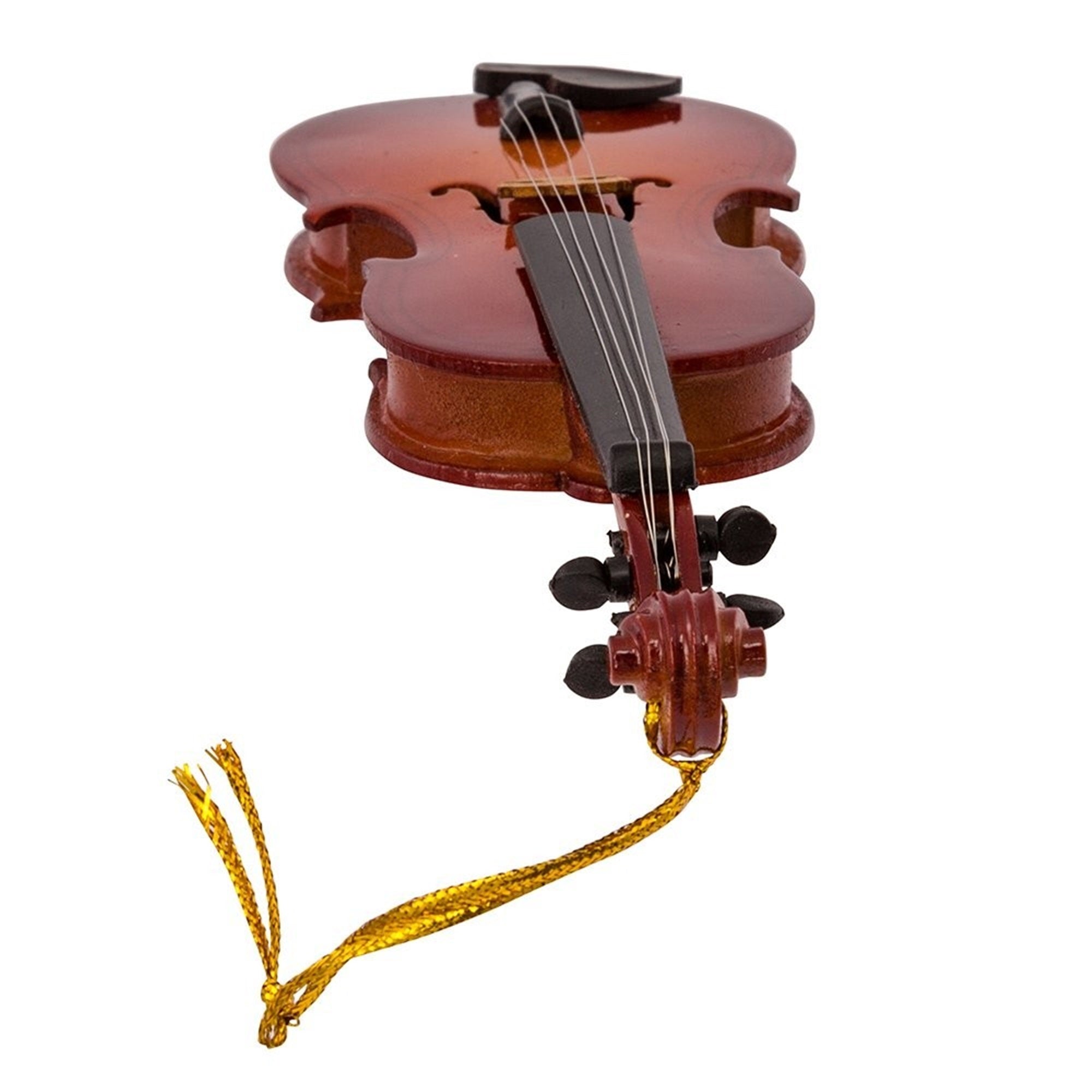 Kurt Adler Christmas Ornament, Wooden Violin in Hinged Case, 6.5"