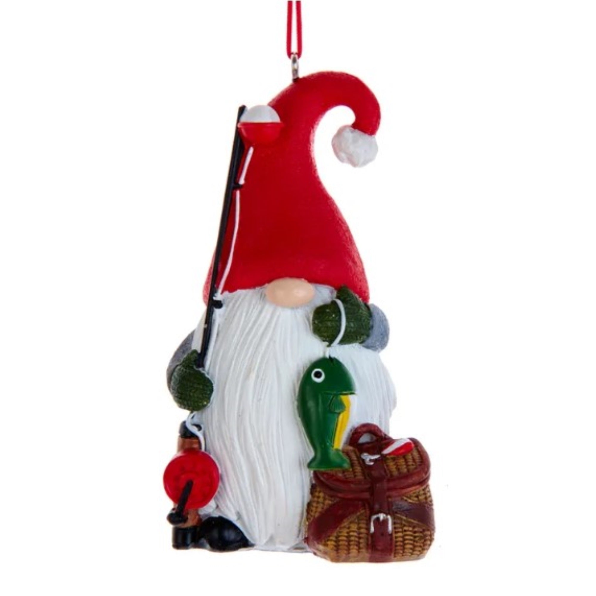 Kurt Adler Resin Ornament for Christmas Tree, Gnome Fisherman