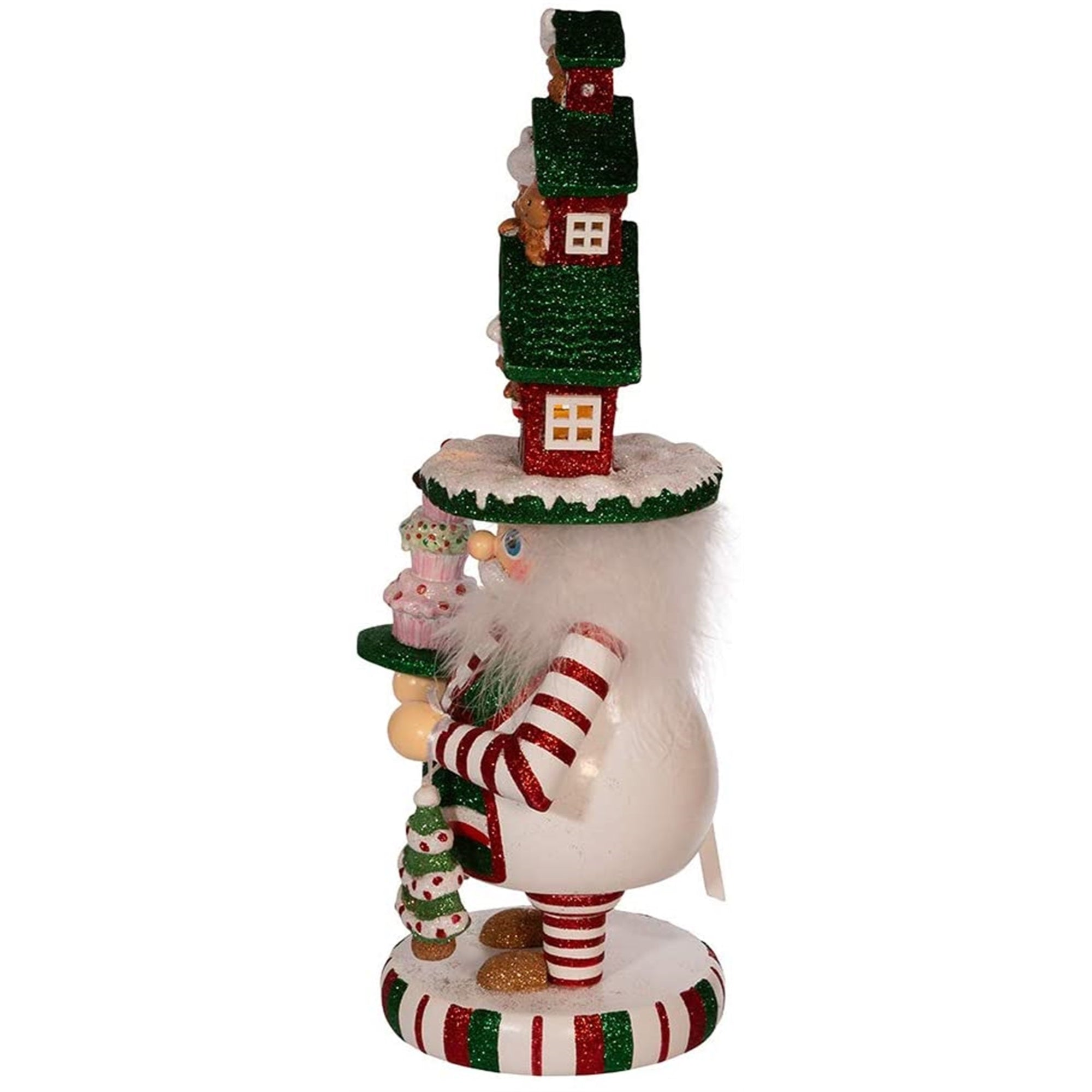 Kurt Adler Hollywood Nutcracker, LED Gingerbread House Hat, 15in