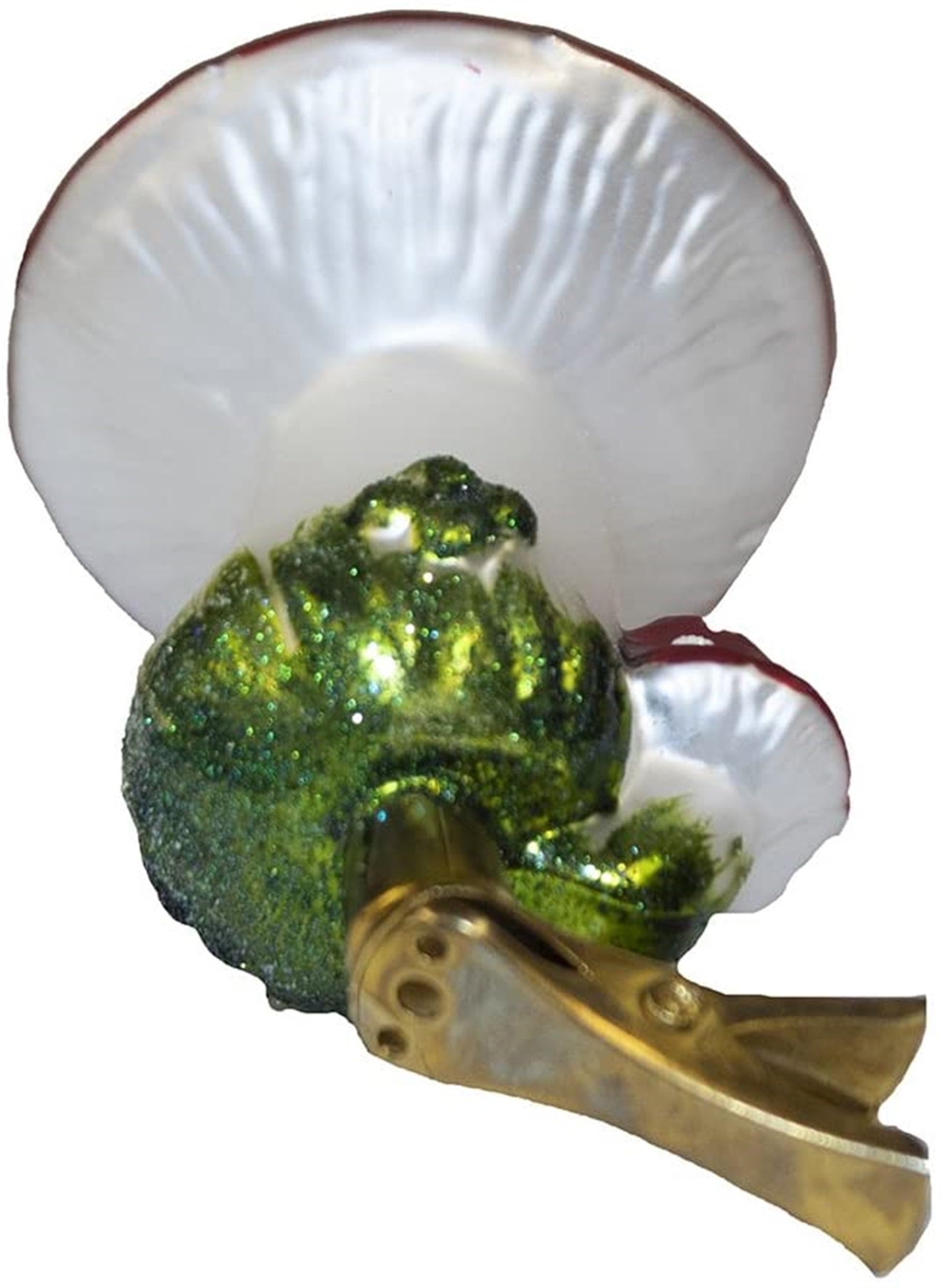 Kurt Adler Mushroom Clip-On Glass Ornaments, 2-Piece Box Set