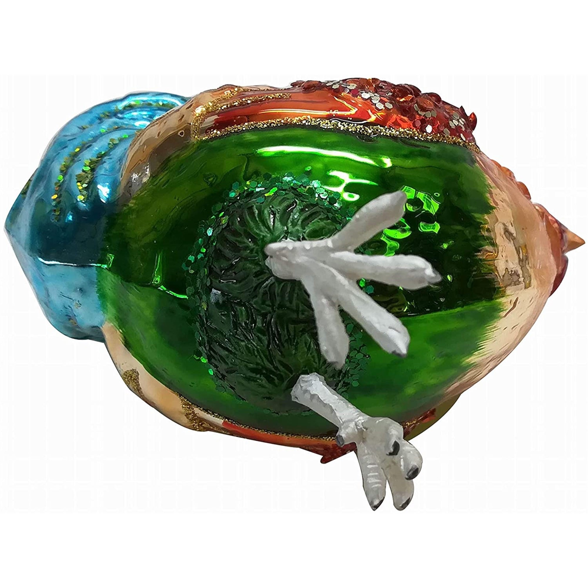 Kurt Adler Noble Gems Glass Ornament for Christmas Tree, Vibrant Rooster