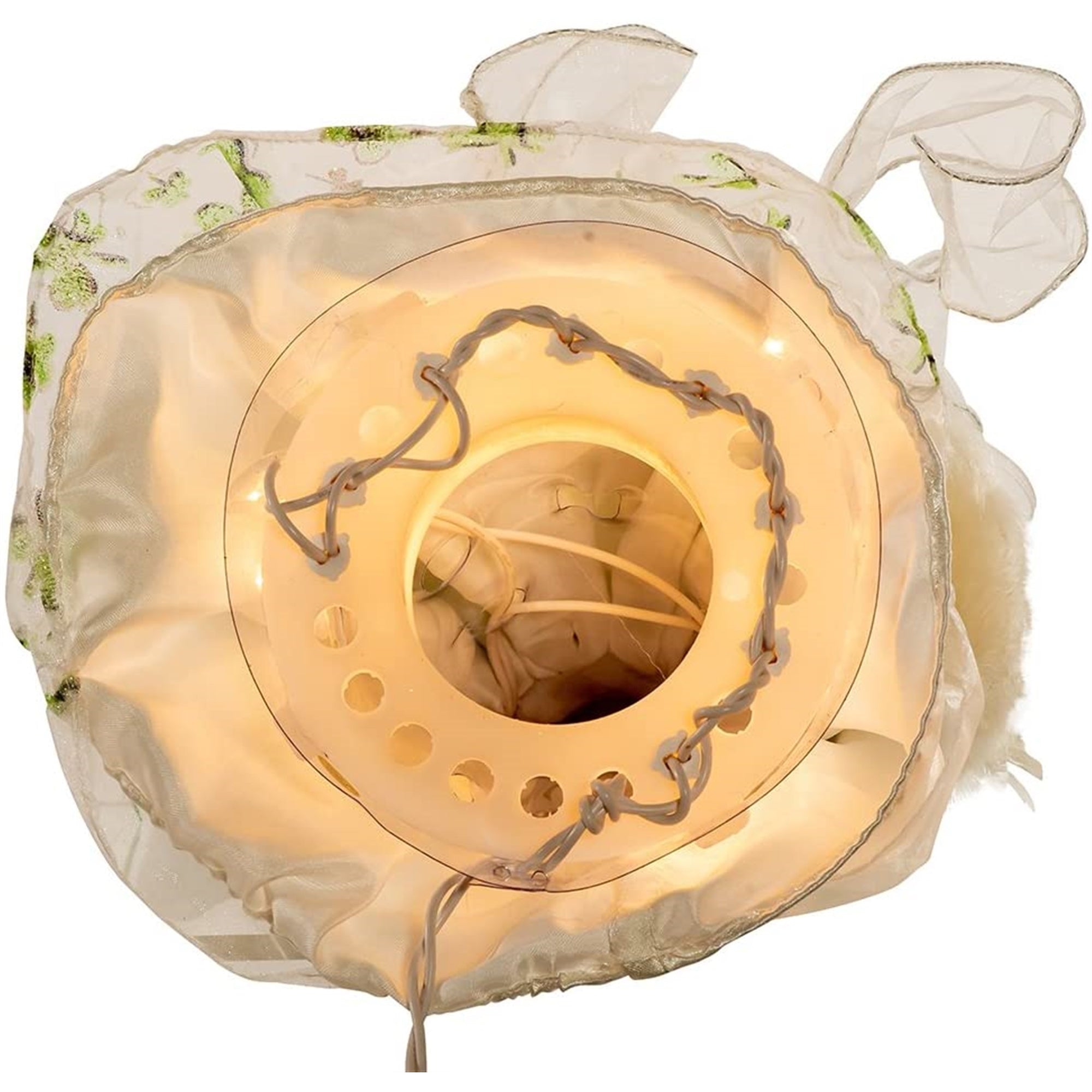 Kurt Adler 10-Light Treetop, Irish Angel in Ivory Shamrock Gown & Green Velvet Coat, 12"