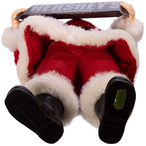 Kurt Adler Fabriche Tabletop Christmas Figurine, Officially Licensed Santa with Hershey Bars, 10"