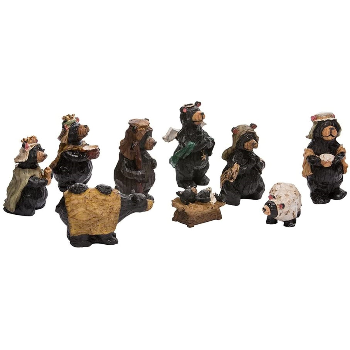 Kurt Adler Resin Christmas Nativity Figurines, Bears (Set of 9)