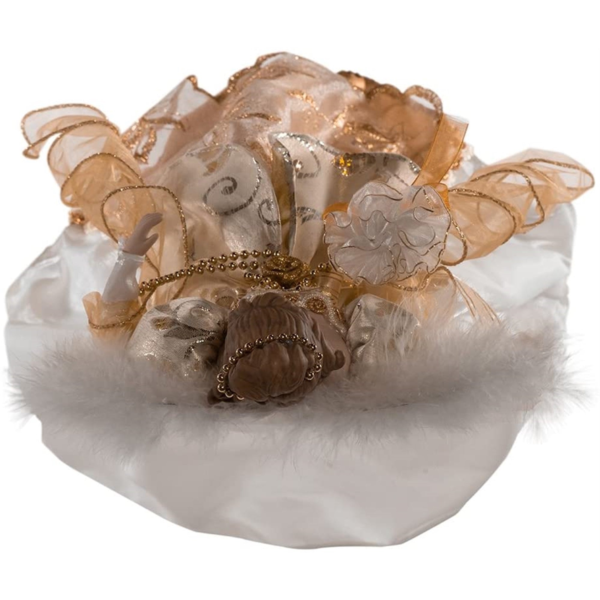 Kurt Adler Ivory and Gold Angel Treetop, 17"