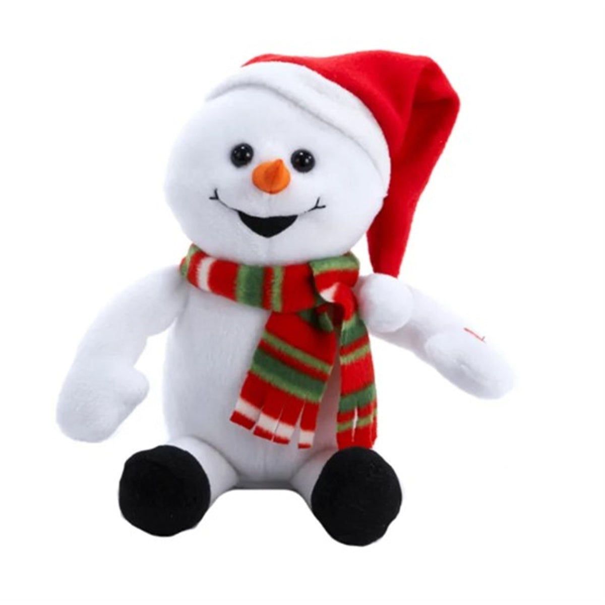 Kurt Adler Plush Snowman in Hat & Scarf, Laughing and Farting Snowman, 10"