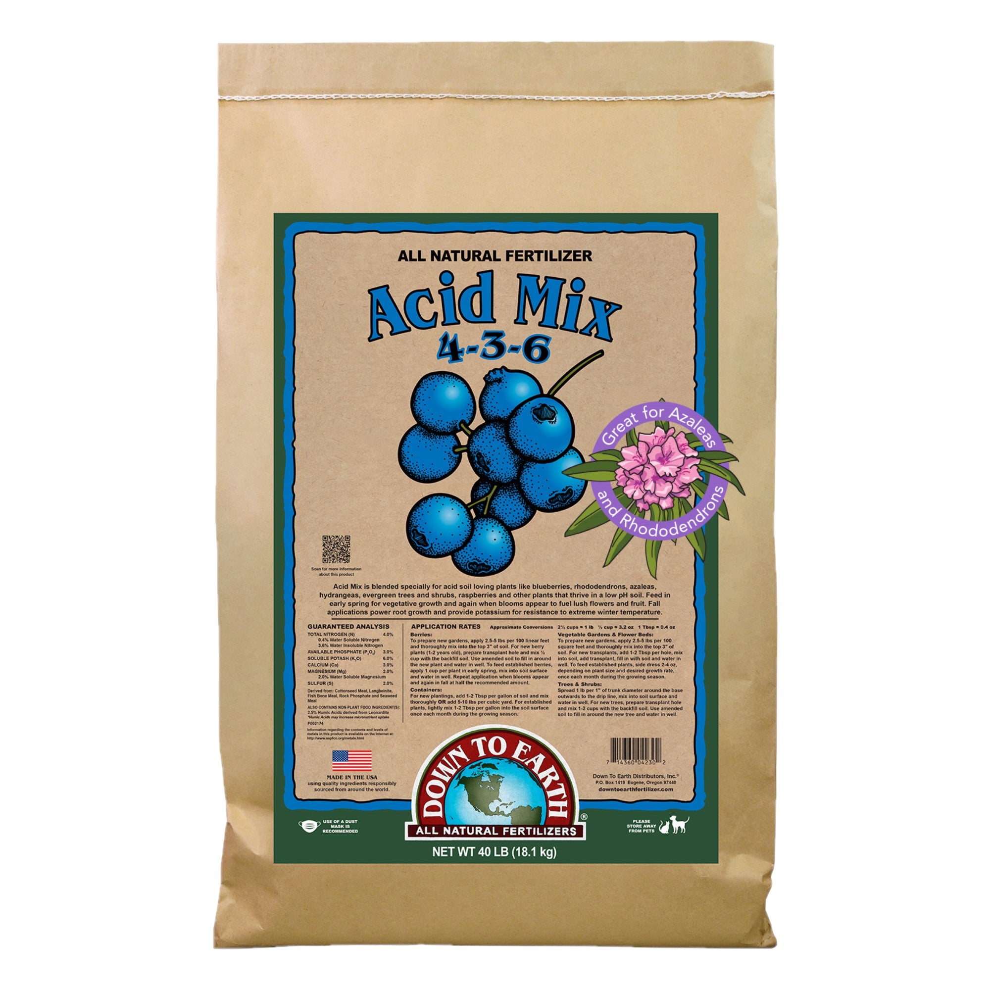 Down To Earth All Natural Acid Mix Blended Fertilizers 4-3-6